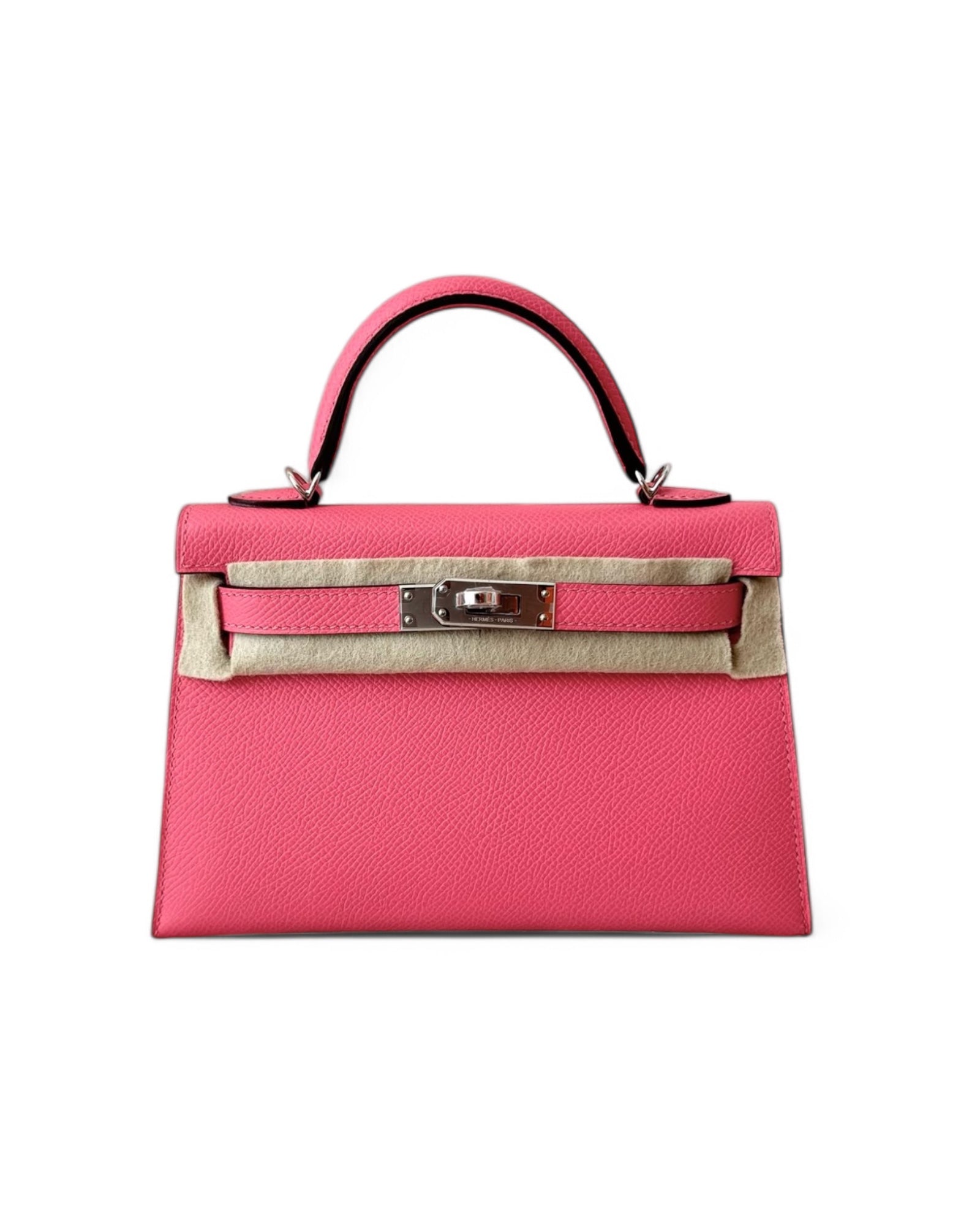 Pre-owned Hermès Mini Kelly 20cm Epsom Rose Azalée with Palladium Hardware - The Luxury Savvy