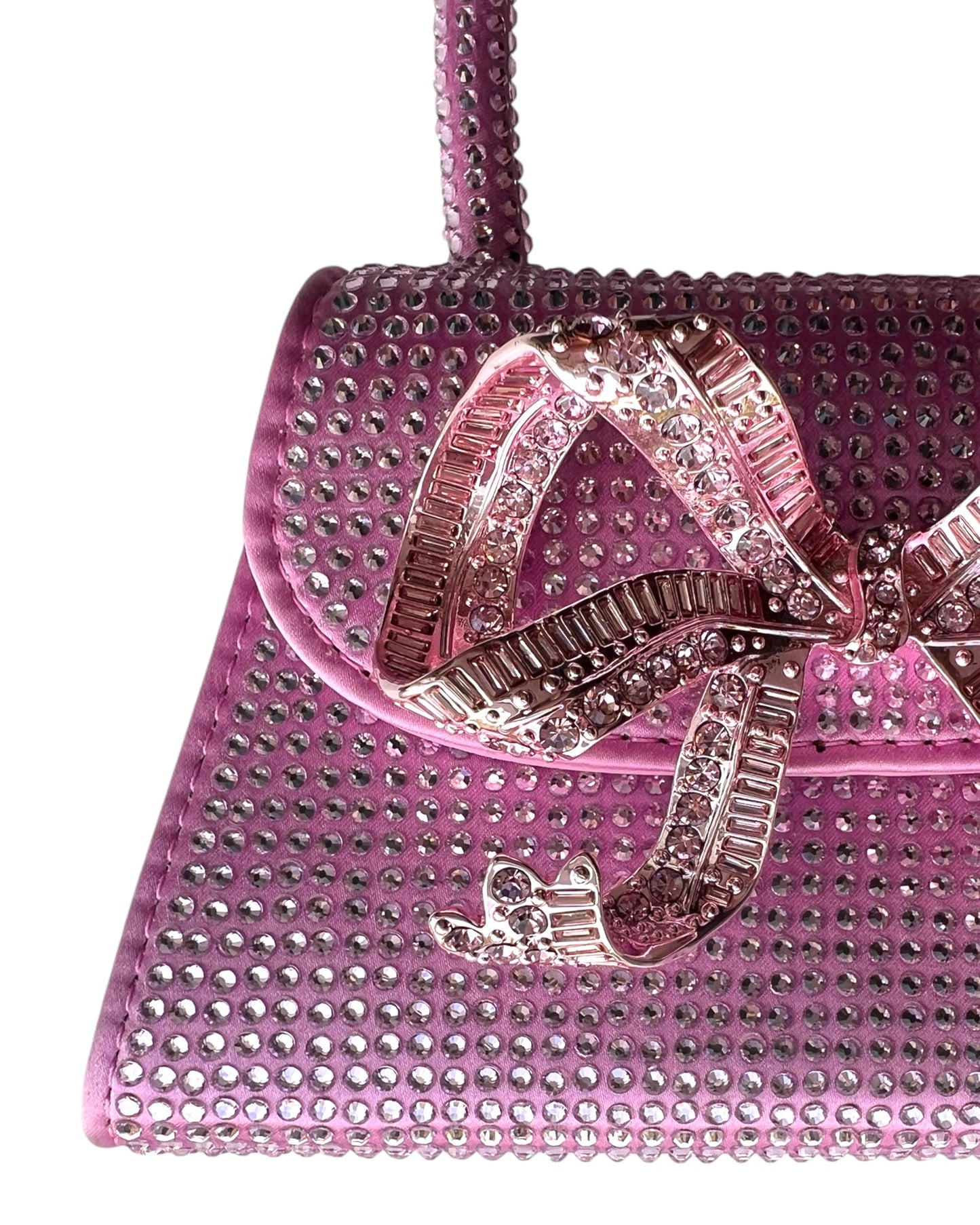 Self-Portrait Micro Bag – Rose Pink Satin with Rhinestone Bow - The Luxury Savvy