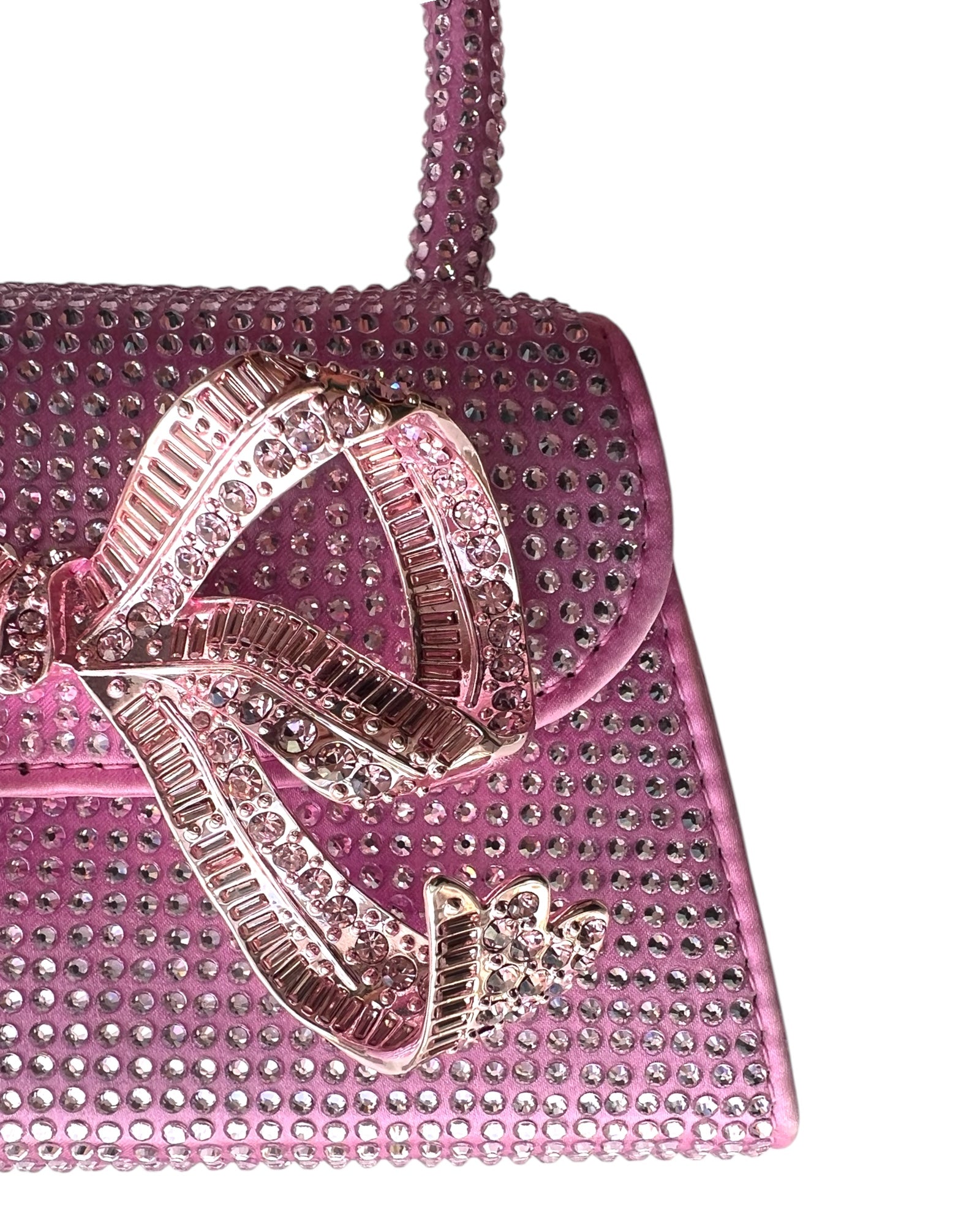 Self-Portrait Micro Bag – Rose Pink Satin with Rhinestone Bow - The Luxury Savvy