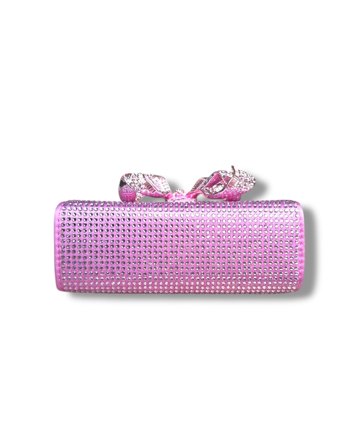 Self-Portrait Micro Bag – Rose Pink Satin with Rhinestone Bow - The Luxury Savvy