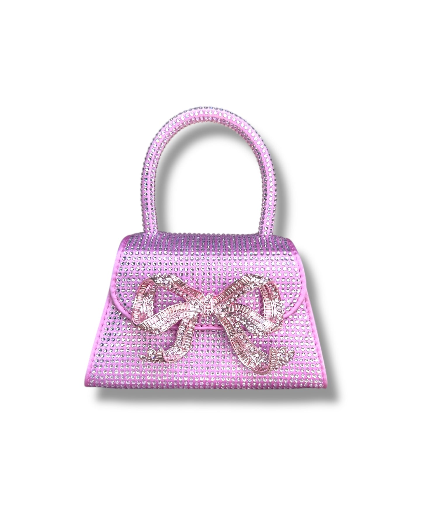 Self-Portrait Micro Bag – Rose Pink Satin with Rhinestone Bow - The Luxury Savvy
