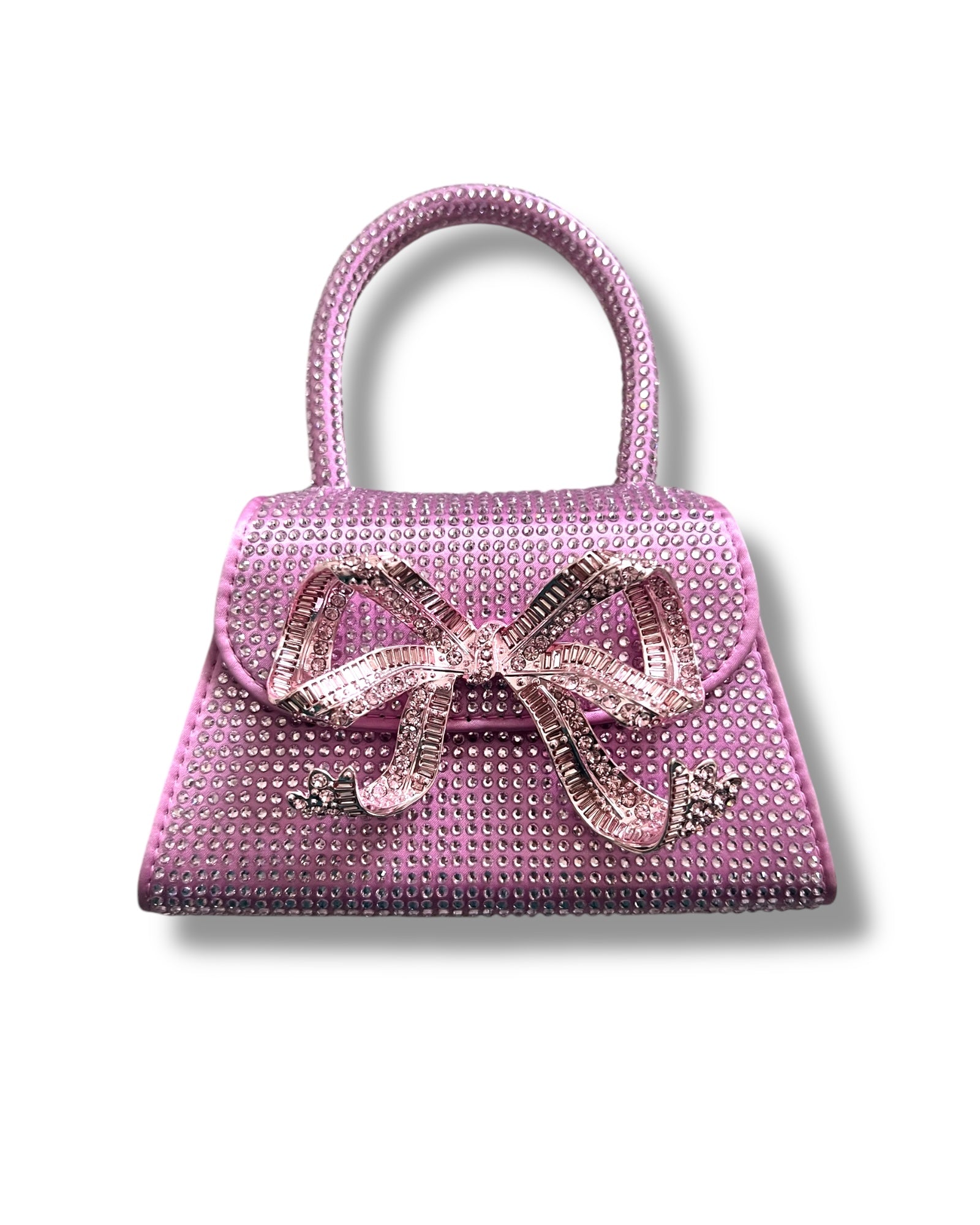 Self-Portrait Micro Bag – Rose Pink Satin with Rhinestone Bow - The Luxury Savvy