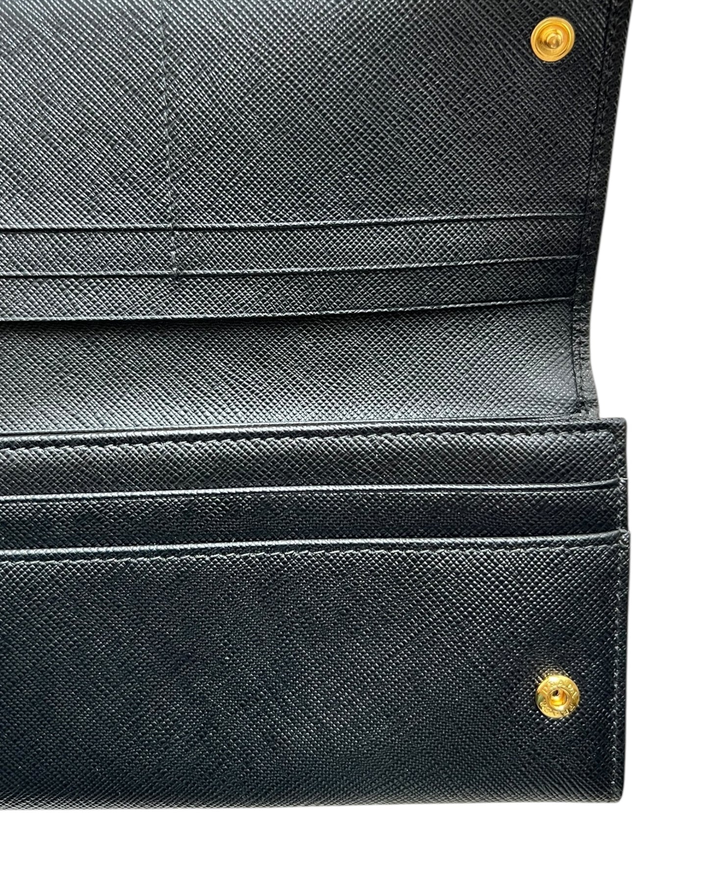Prada Saffiano Leather Continental Wallet – Black - The Luxury Savvy