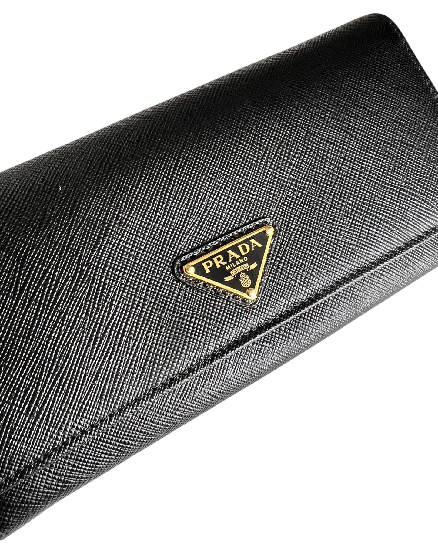 Prada Saffiano Leather Continental Wallet – Black - The Luxury Savvy