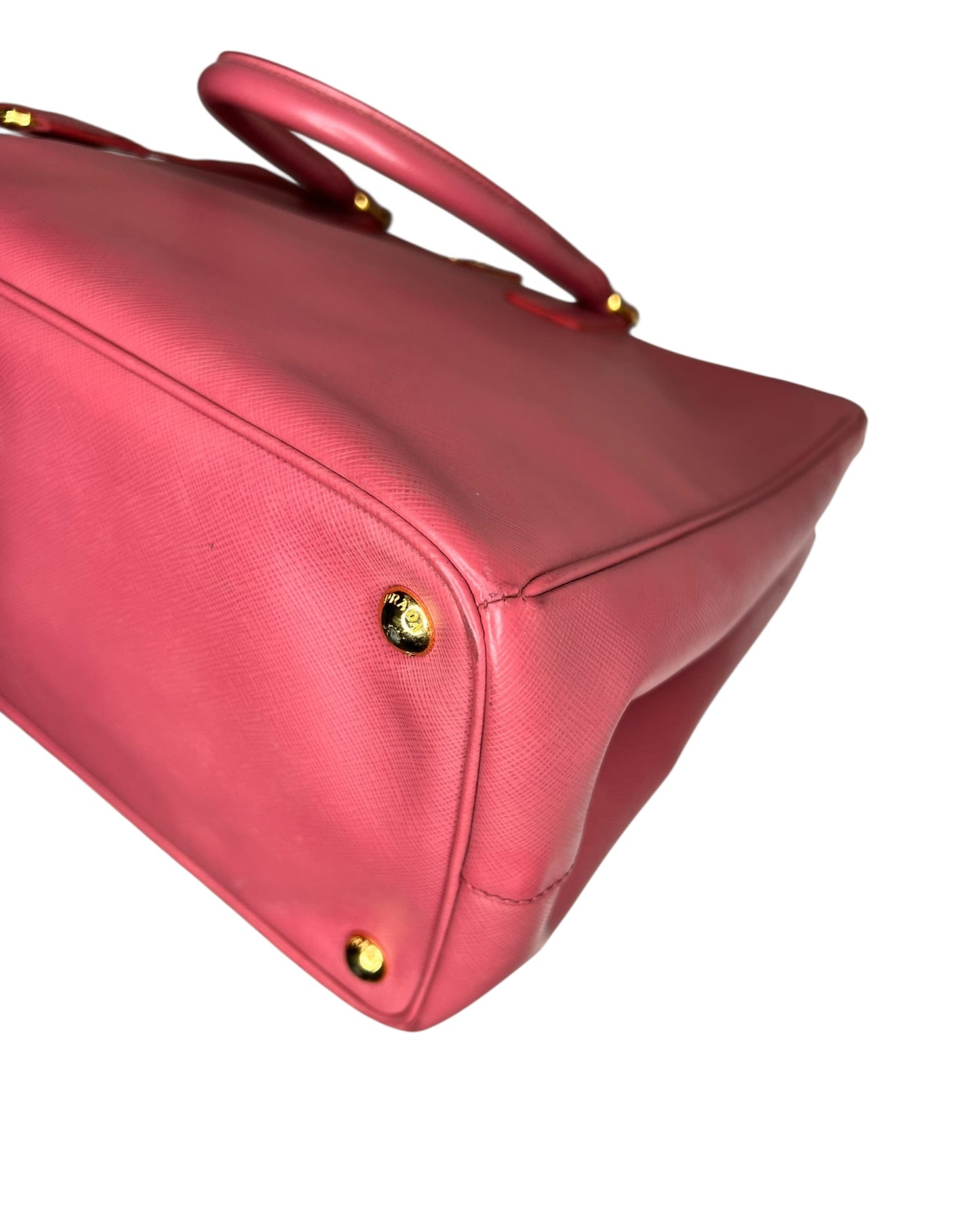 Prada Galleria Large Double Zip Tote Bag – Pink Saffiano Leather - The Luxury Savvy