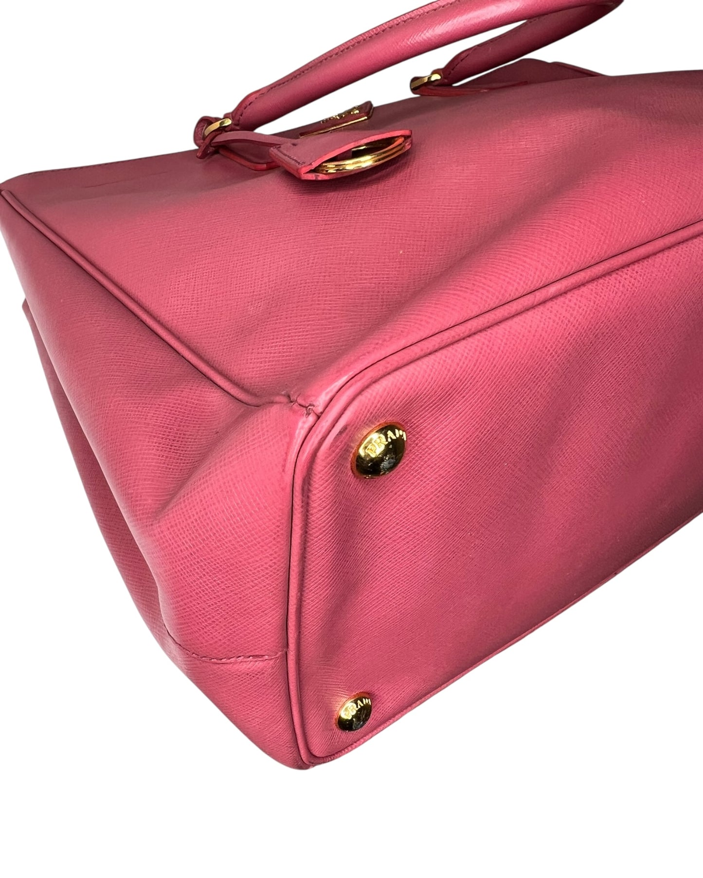 Prada Galleria Large Double Zip Tote Bag – Pink Saffiano Leather - The Luxury Savvy