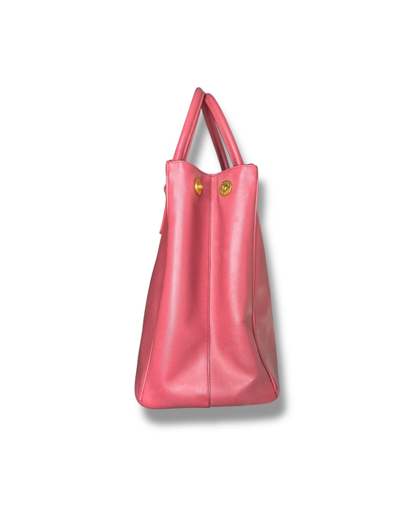 Prada Galleria Large Double Zip Tote Bag – Pink Saffiano Leather - The Luxury Savvy