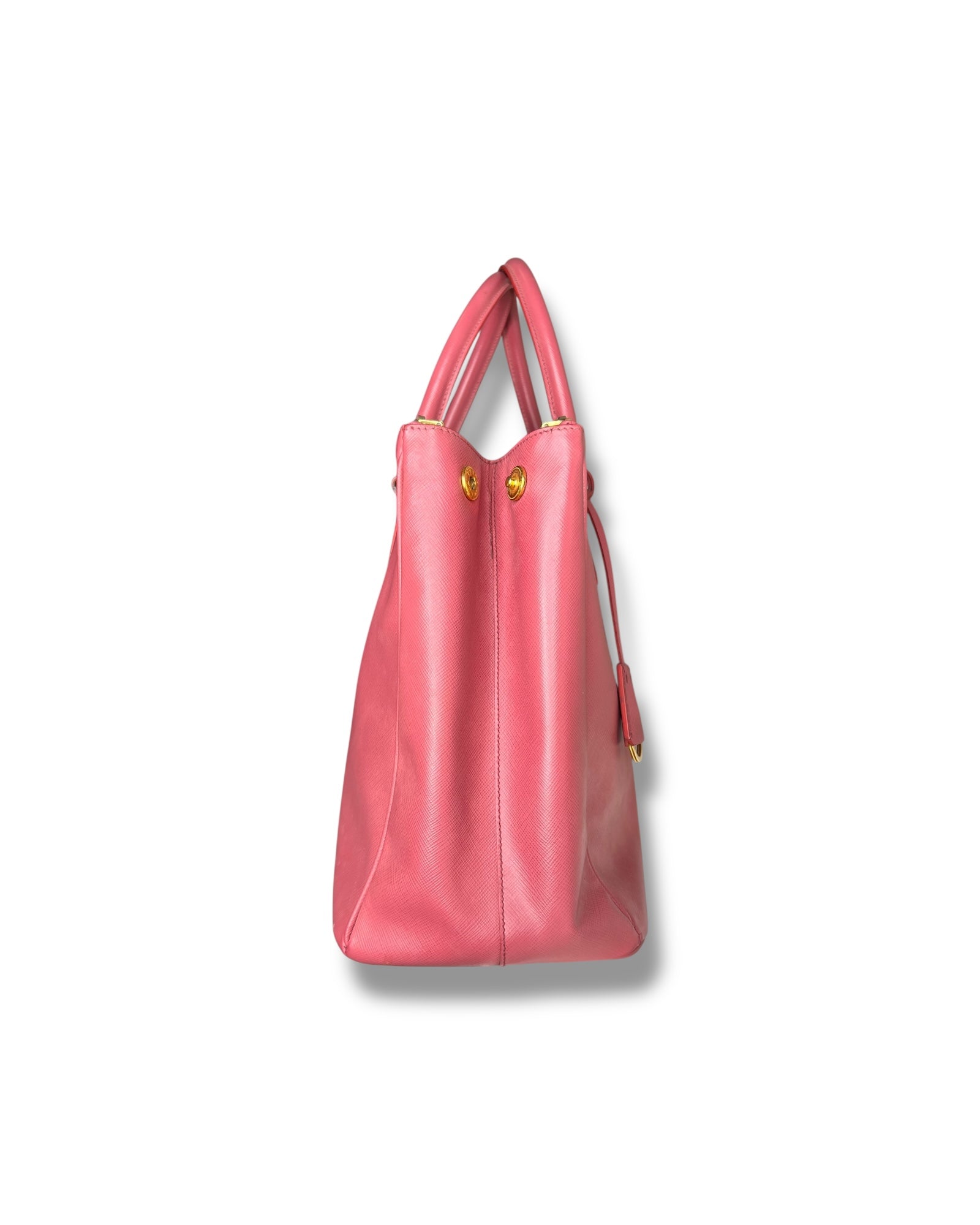 Prada Galleria Large Double Zip Tote Bag – Pink Saffiano Leather - The Luxury Savvy