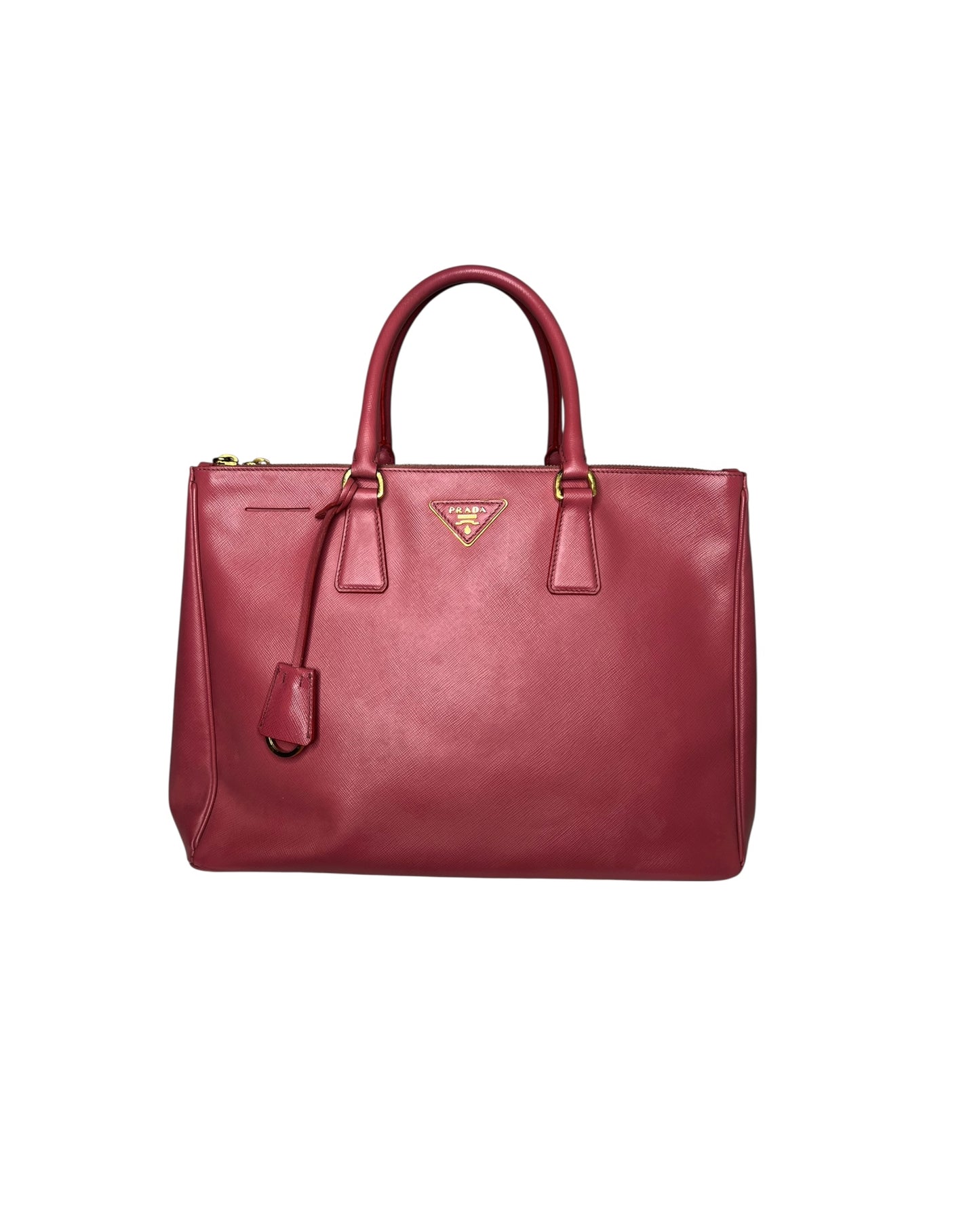 Prada Galleria Large Double Zip Tote Bag – Pink Saffiano Leather - The Luxury Savvy