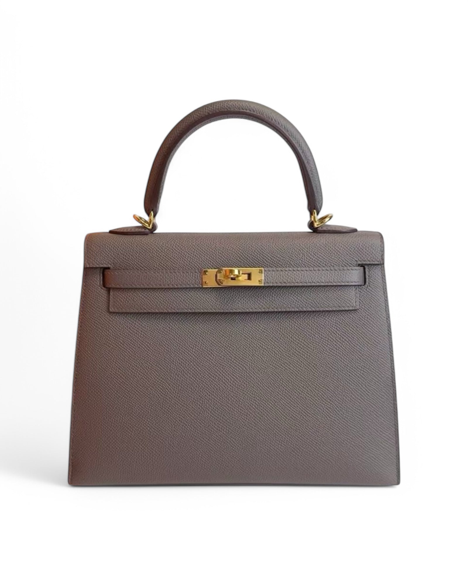 Pre-owned Hermès Kelly 25cm Sellier - Etain - Epsom Leather - Gold Hardware –Pristine Condition - The Luxury Savvy