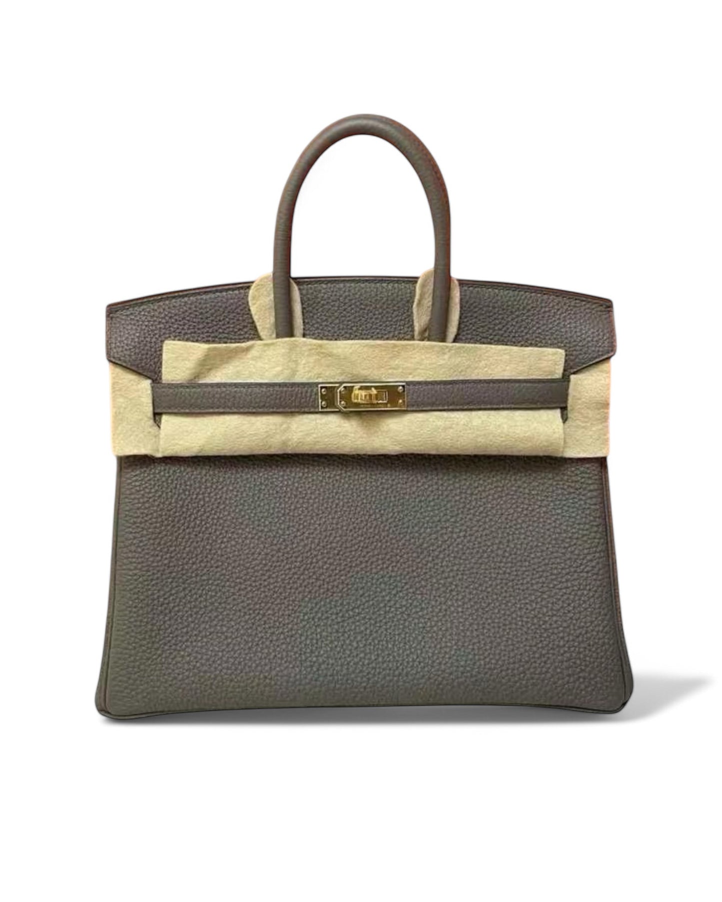 Pre-owned Hermès Birkin 25cm Togo – Etain with Gold Hardware - The Luxury Savvy