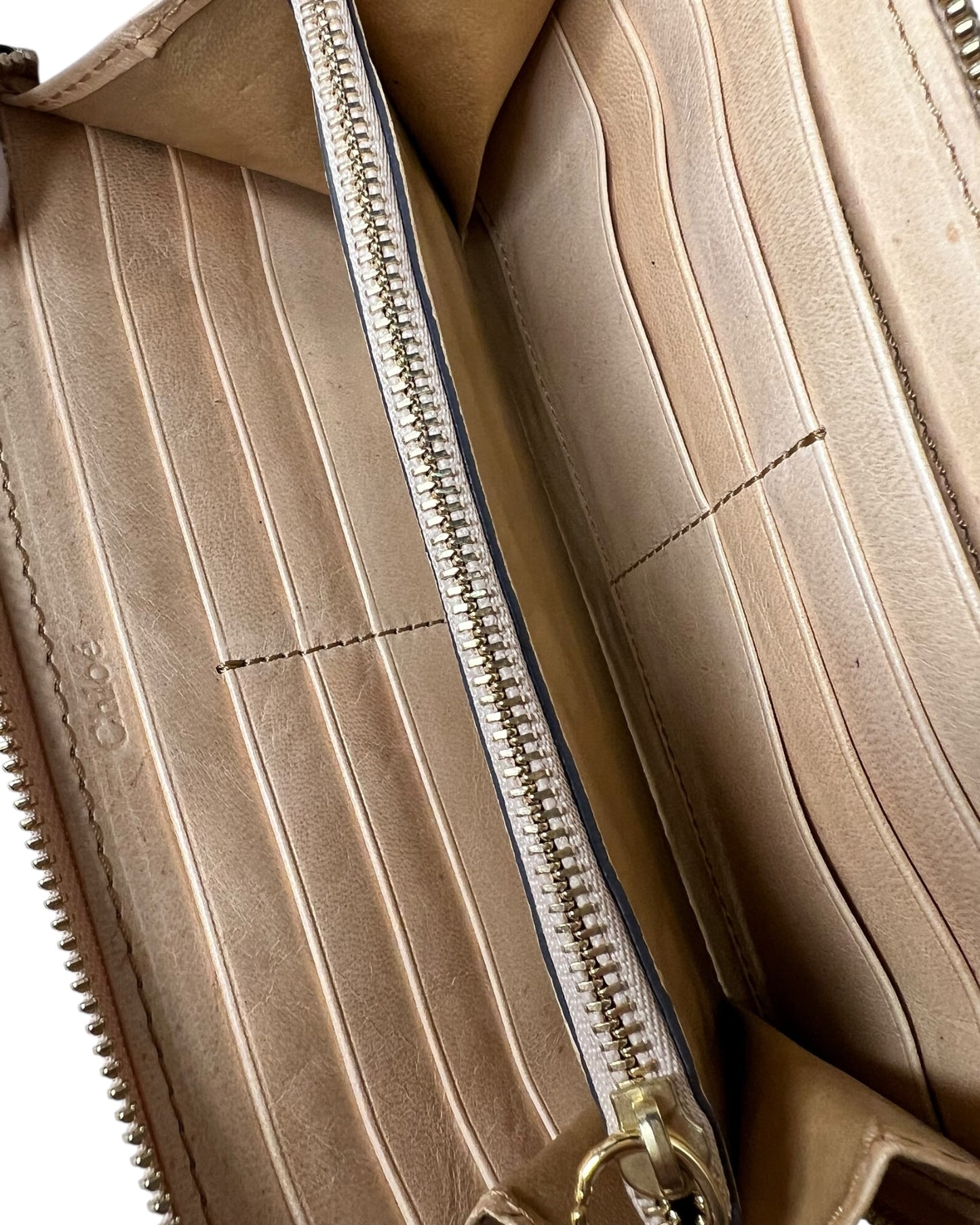 Chloé Continental Wallet – Beige Leather