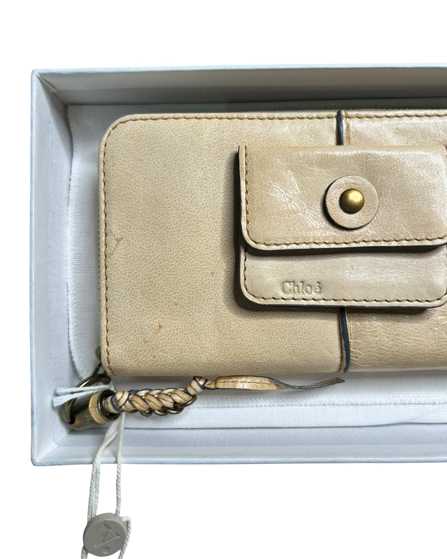Chloé Continental Wallet – Beige Leather