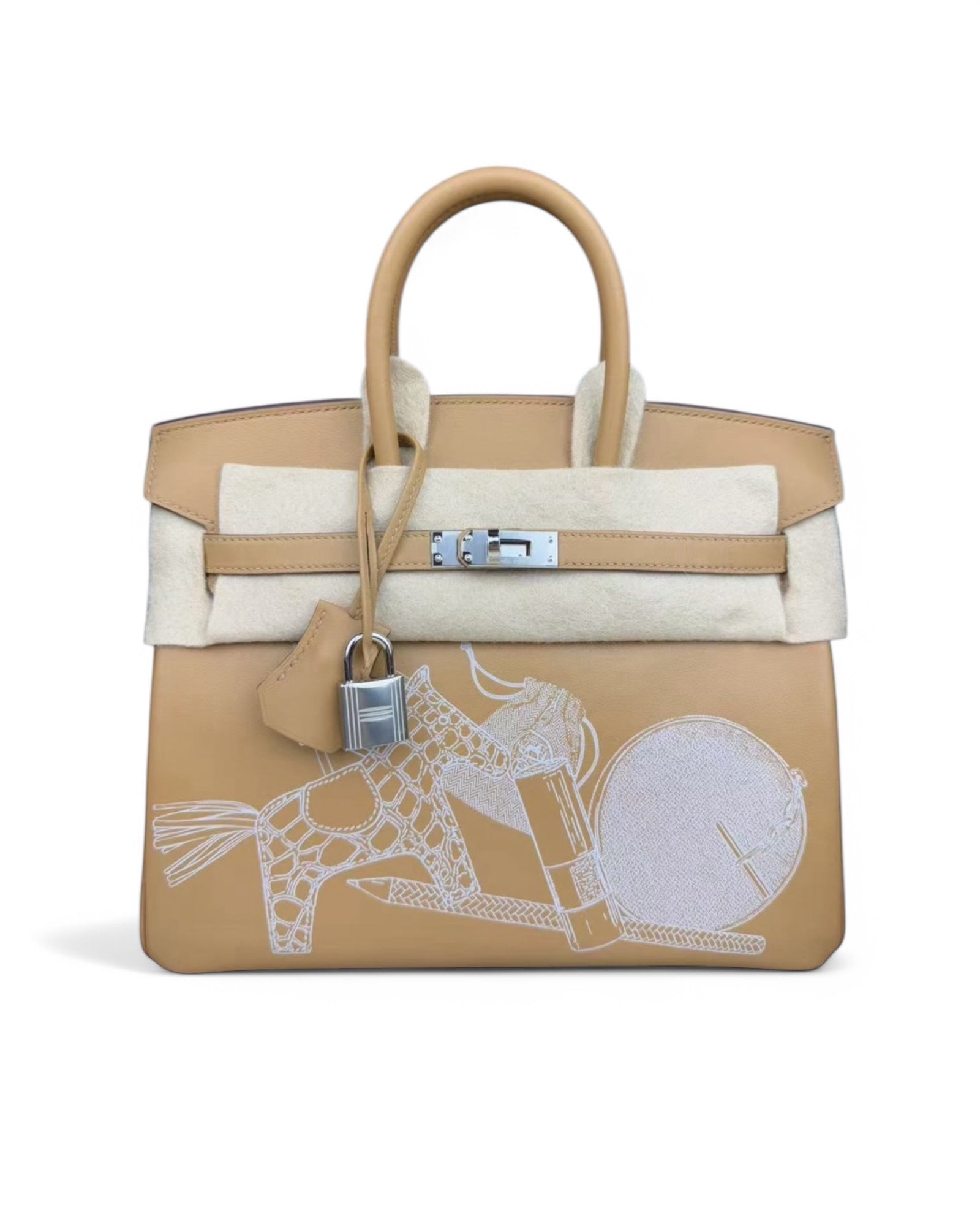 Pre-owned Hermès Birkin 25 In and Out – Biscuit – Palladium Hardware - The Luxury Savvy
