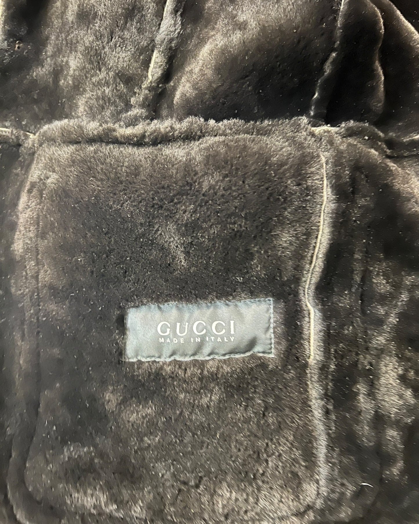 Gucci Men’s Shearling-Lined Suede Jacket – Brown (Size 52, Made in Italy)