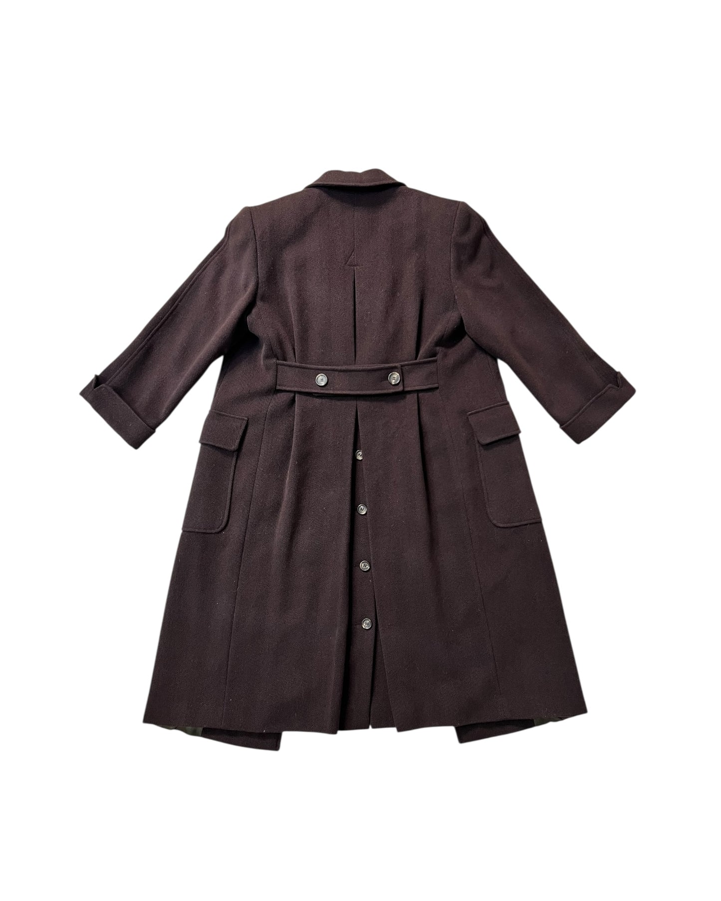 Max Mara Brown Virgin Wool Coat – Double-Breasted EU 34 - UK 6