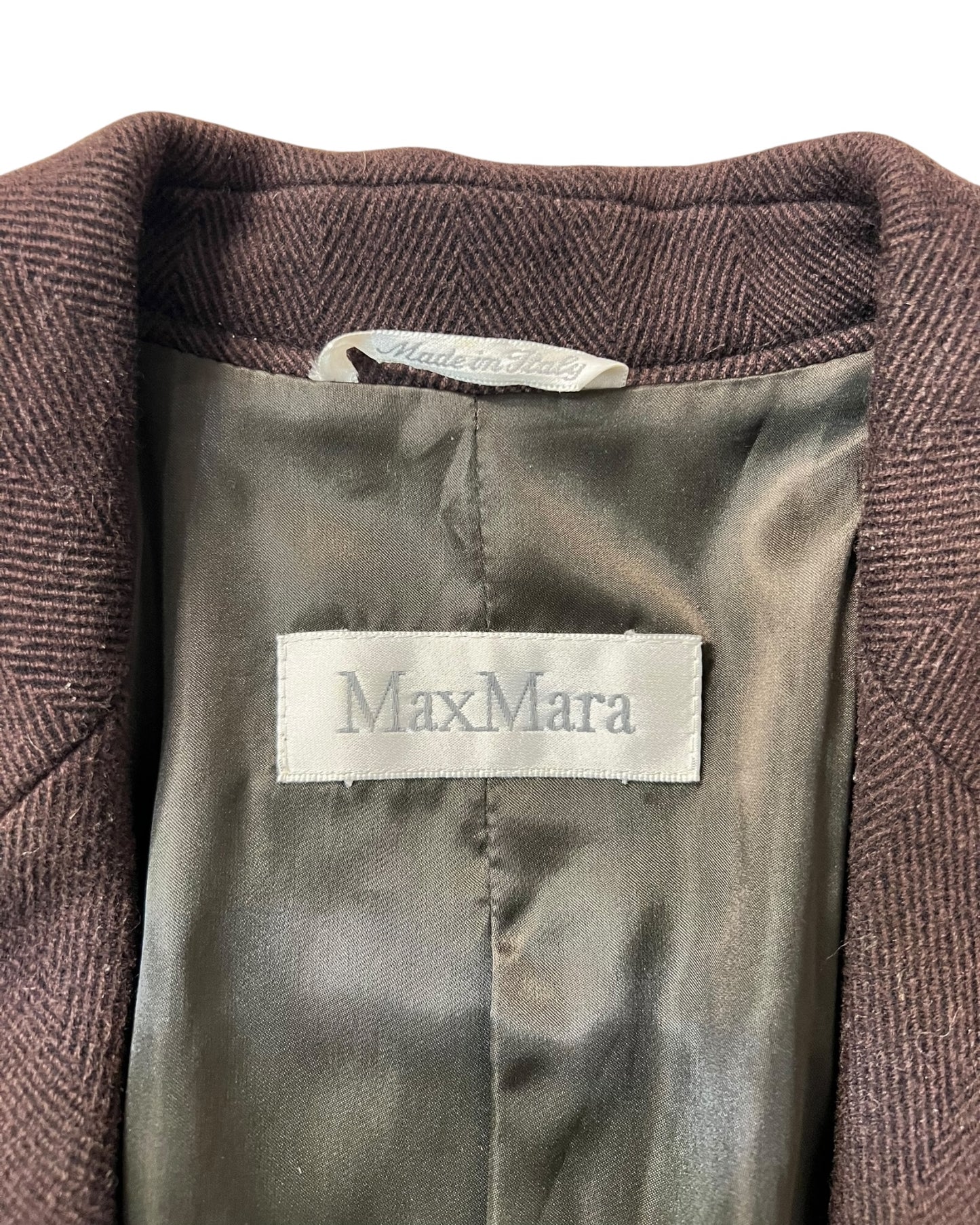 Max Mara Brown Virgin Wool Coat – Double-Breasted EU 34 - UK 6