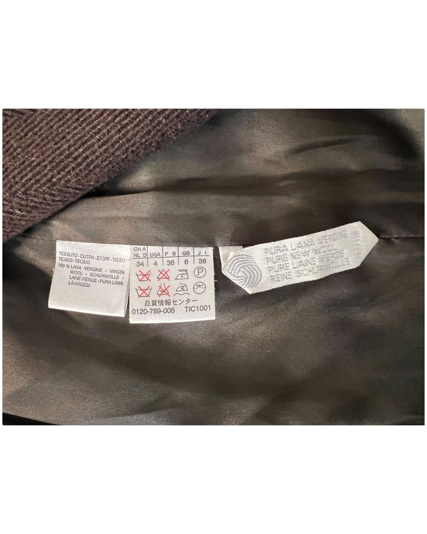 Max Mara Brown Virgin Wool Coat – Double-Breasted EU 34 - UK 6
