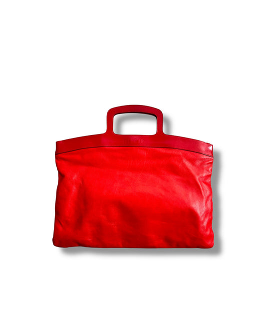 Miu Miu Vintage Flat Red Leather Bag - The Luxury Savvy