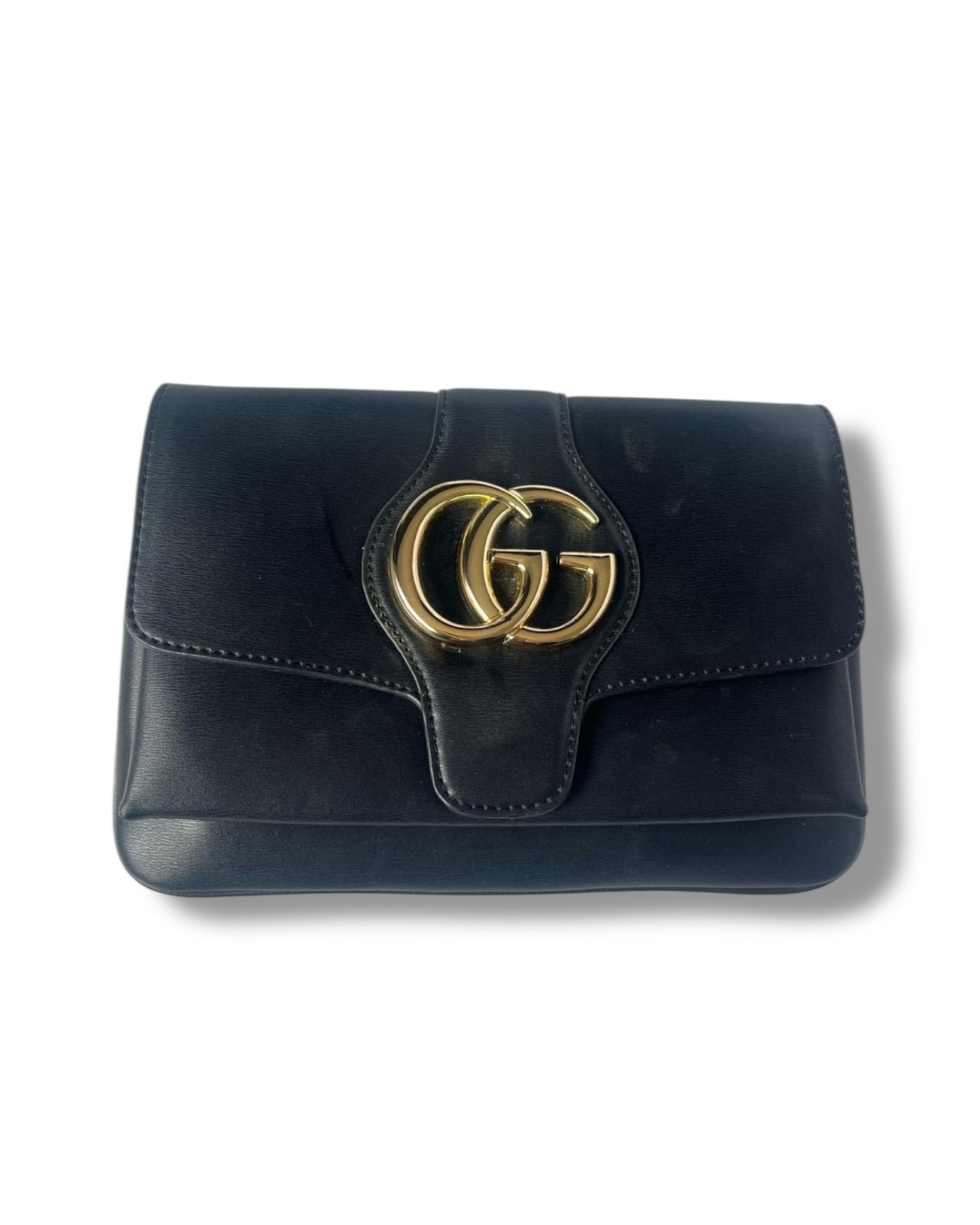 Gucci Arli Shoulder Bag - Black Leather - Gold GG - The Luxury Savvy