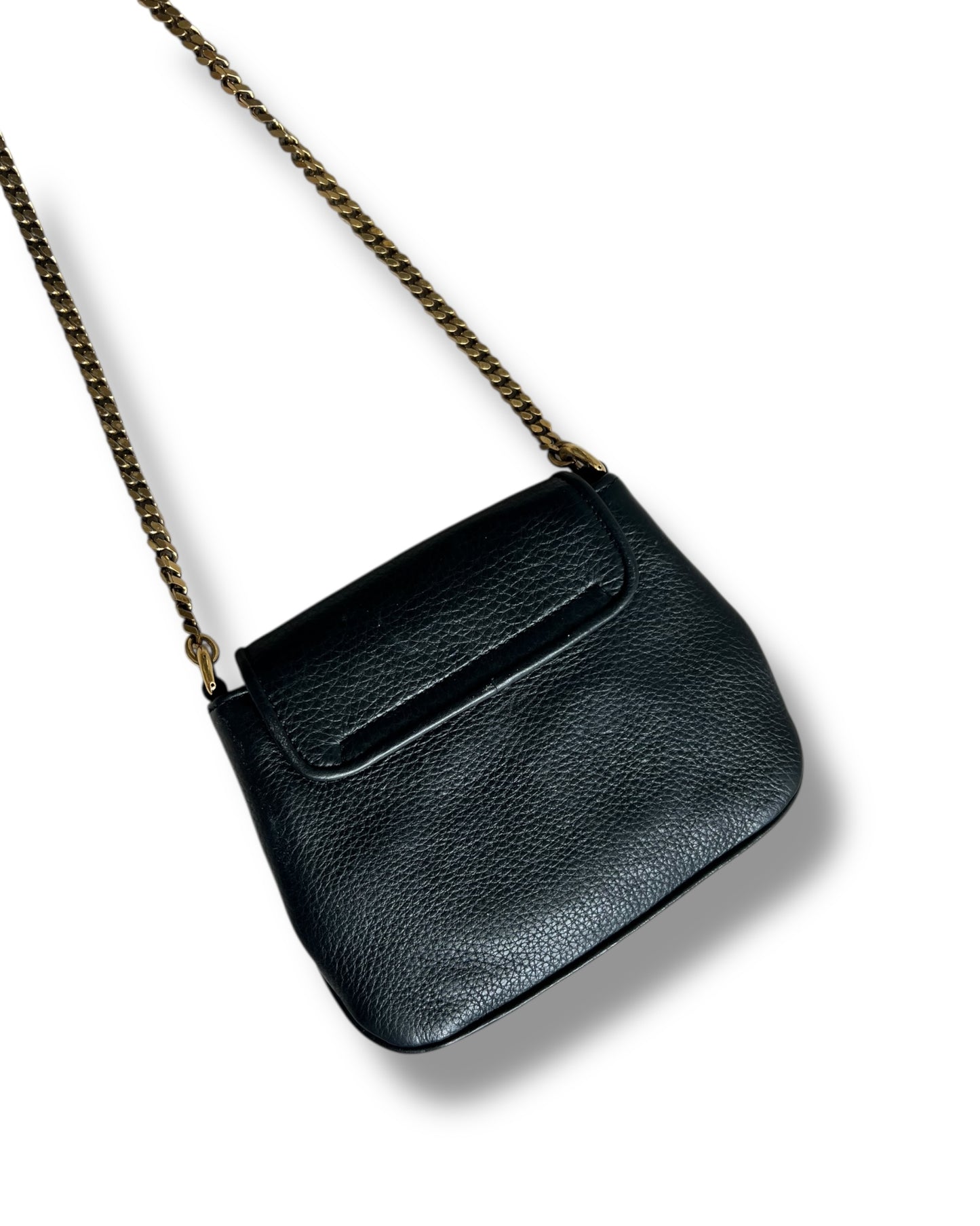 Gucci 1973 Leather Crossbody Bag – Black with Gold Hardware