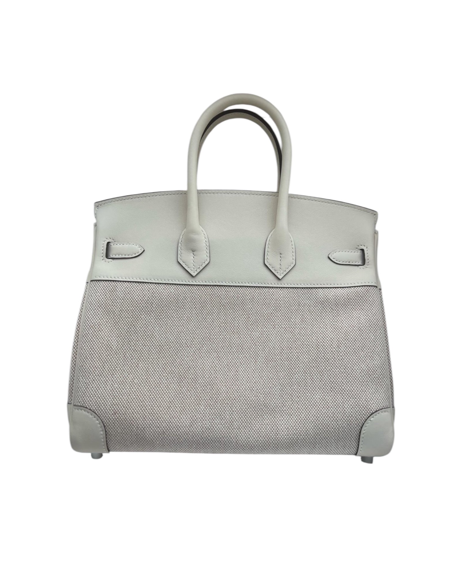 Hermès Birkin 25 Toile Nata Swift Palladium Hardware Pristine Condition - Full Set - The Luxury Savvy