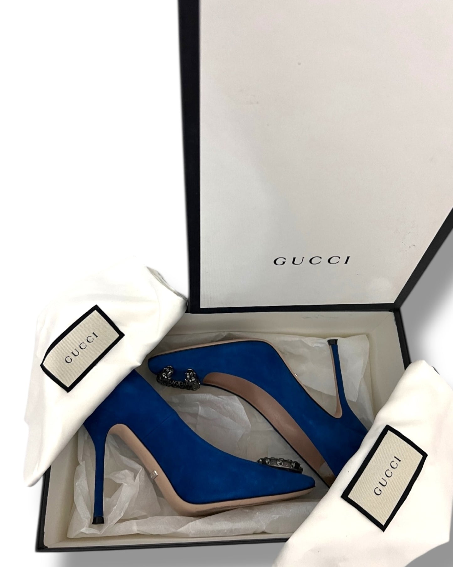 Gucci Dionysus Suede Pumps – Blue | Size 37 - The Luxury Savvy