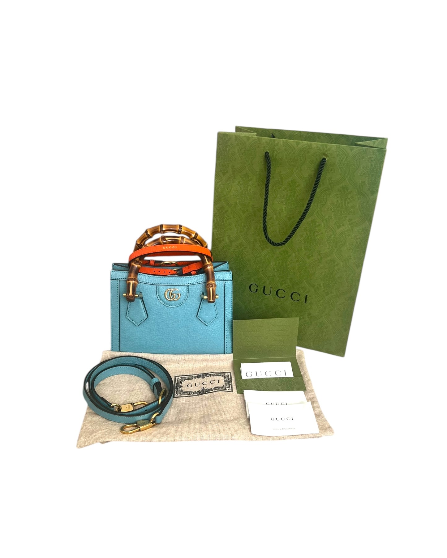Gucci Diana Mini Tote Bag – Blue Leather