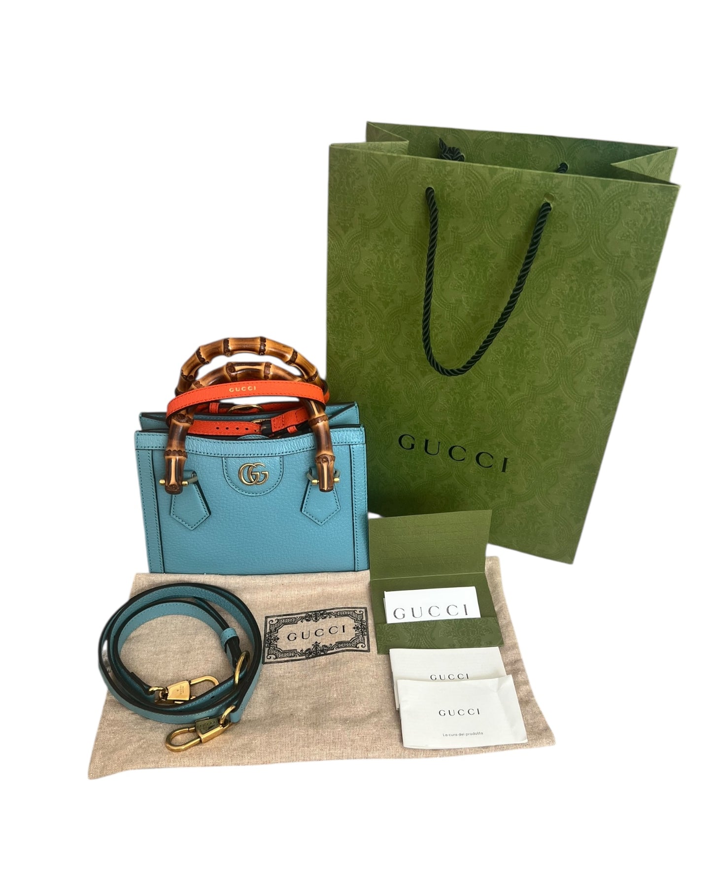 Gucci Diana Mini Tote Bag – Blue Leather