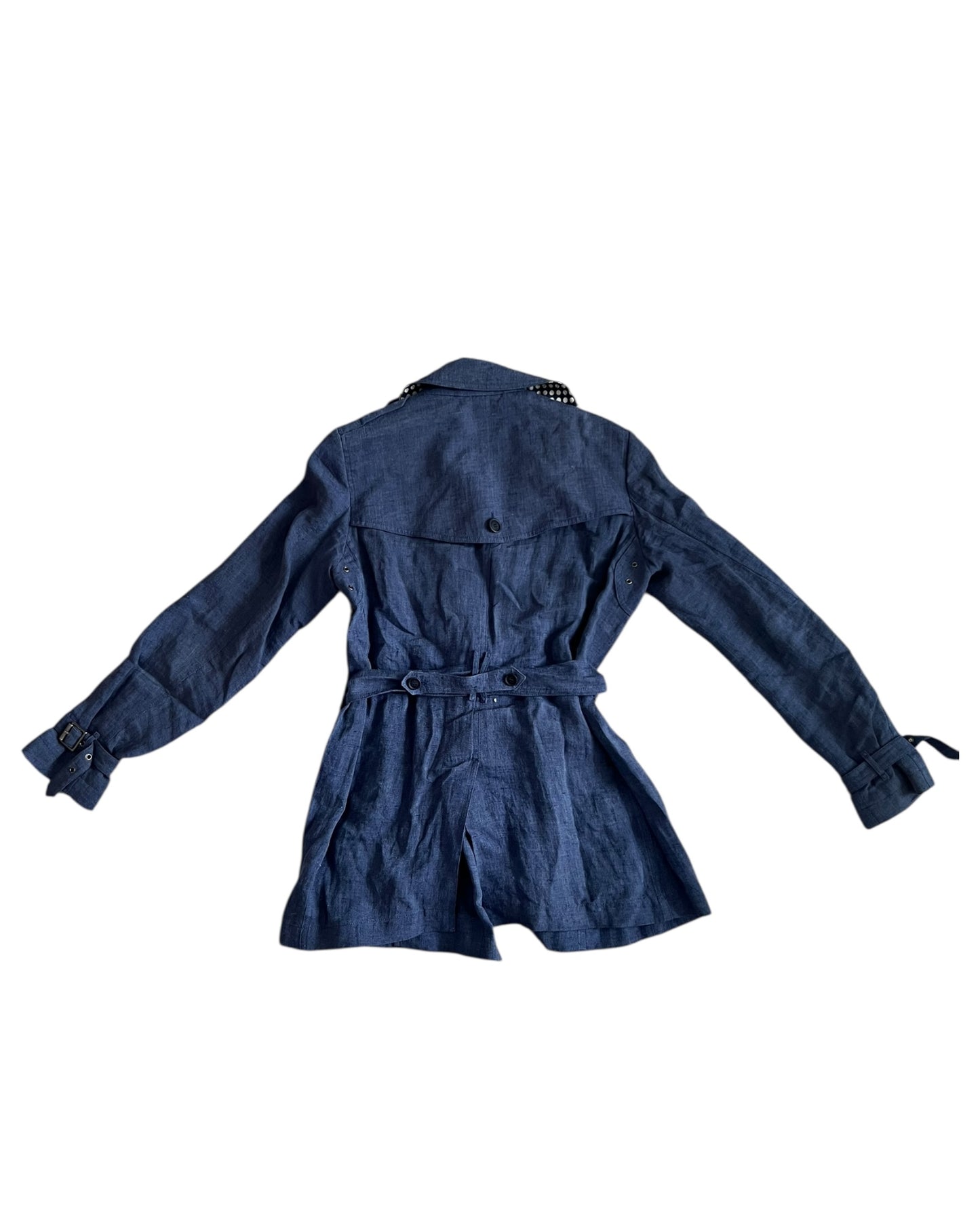 Burberry Brit Blue Linen Trench Coat – UK 12 – Excellent Condition