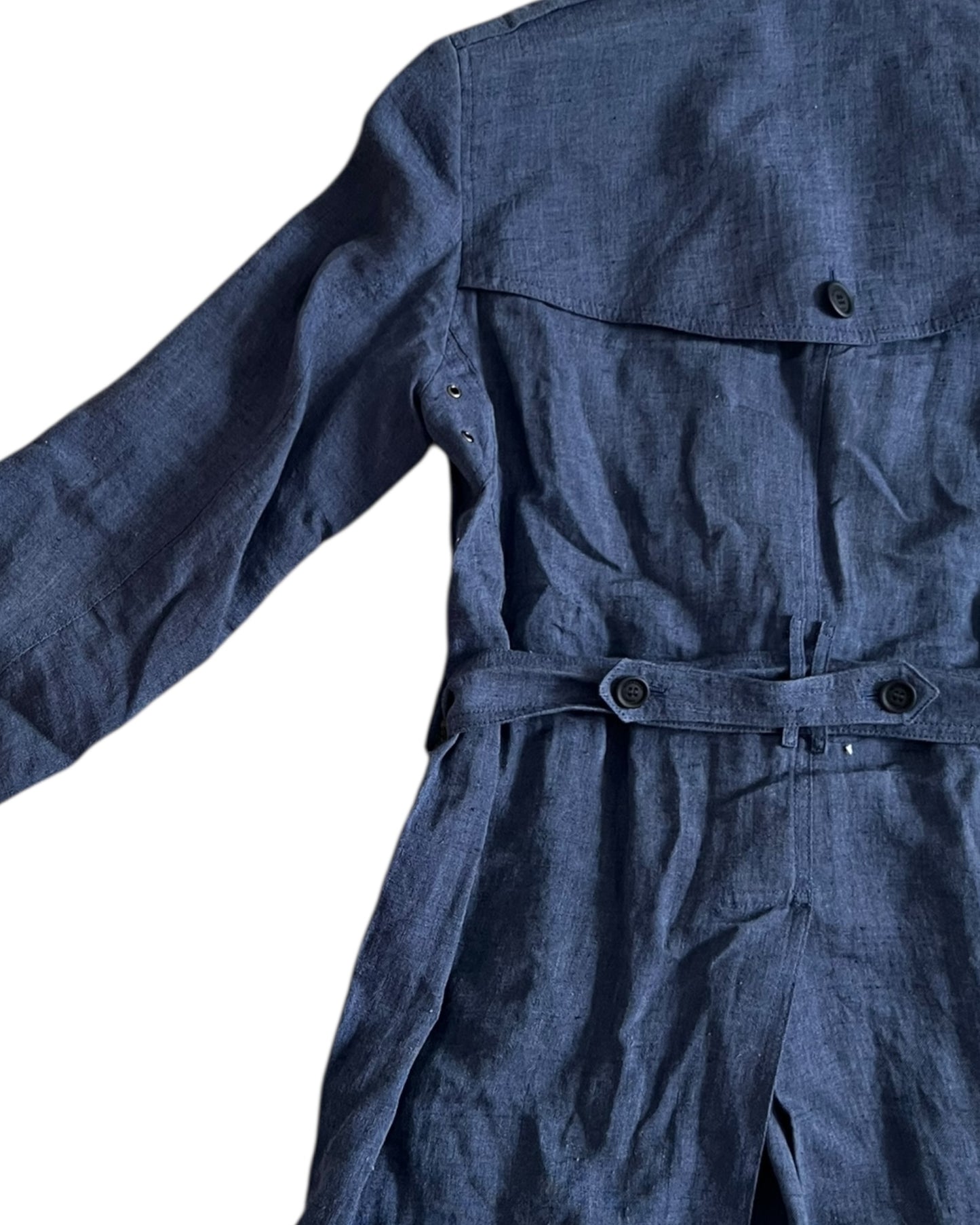 Burberry Brit Blue Linen Trench Coat – UK 12 – Excellent Condition