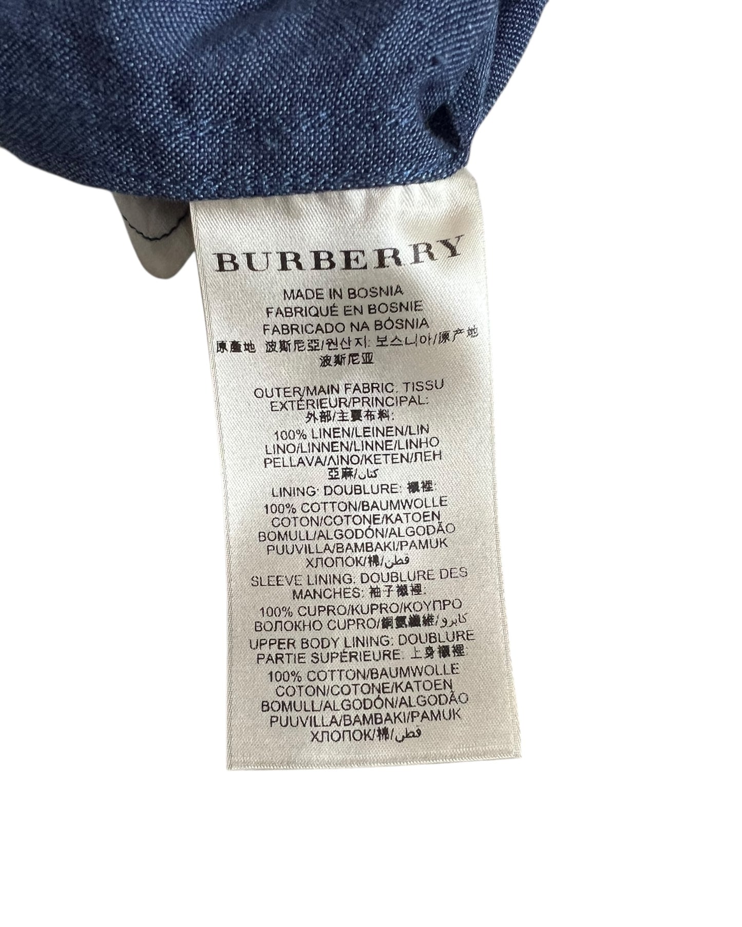 Burberry Brit Blue Linen Trench Coat – UK 12 – Excellent Condition