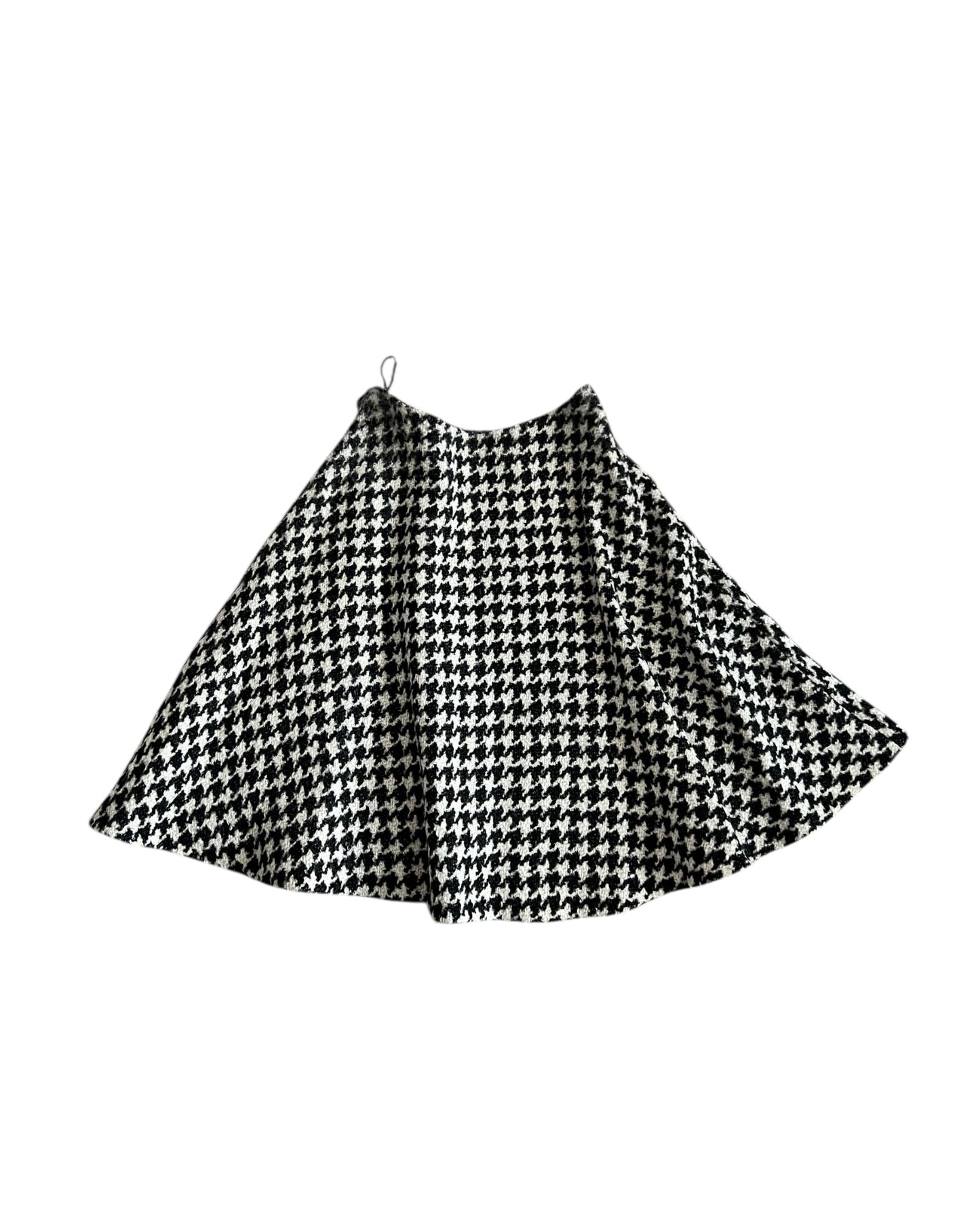 Prada Black & White Houndstooth Wool Midi Skirt – Size 40 - The Luxury Savvy