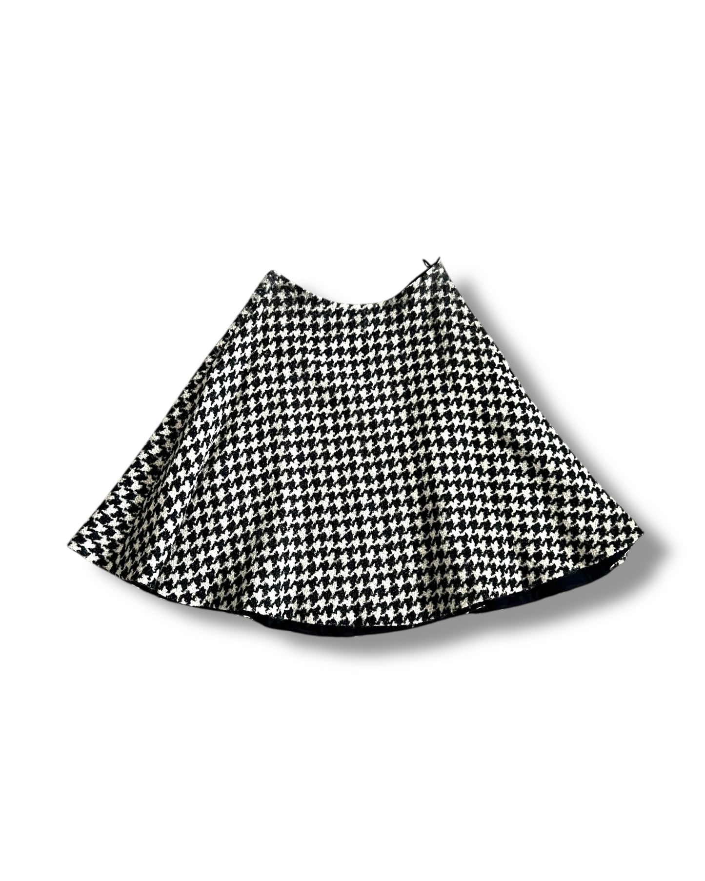 Prada Black & White Houndstooth Wool Midi Skirt – Size 40 - The Luxury Savvy
