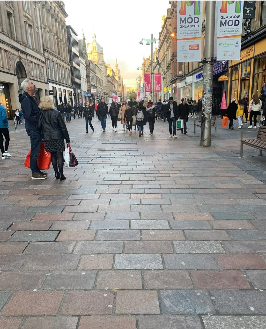 Shoppers walking along Buchanan Street on Glasgow’s famous Style Mile in Glasgow city centre.
