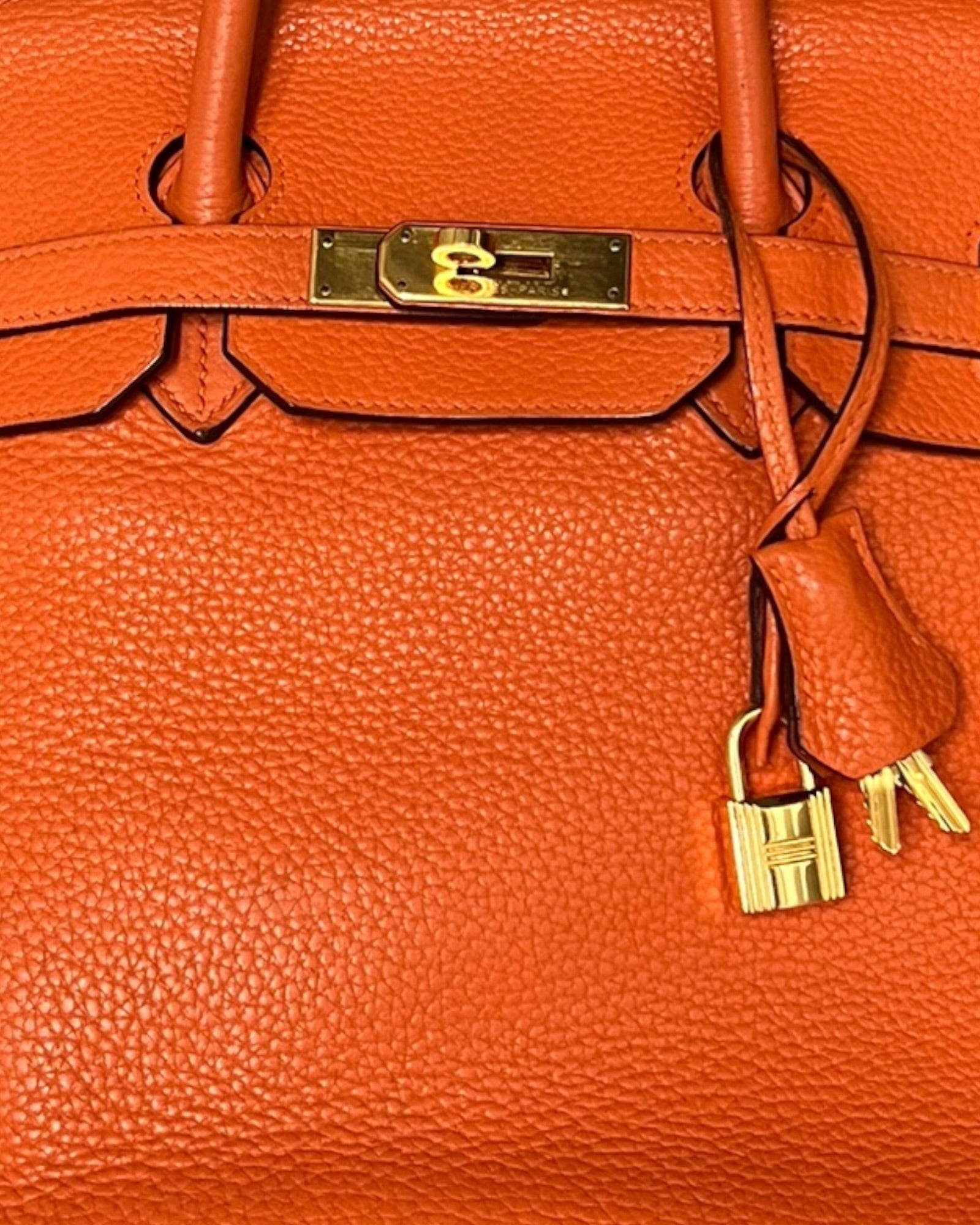 Hermès Birkin 35 Orange Clemence Leather | Very Good Pre-Owned Condition - The Luxury Savvy