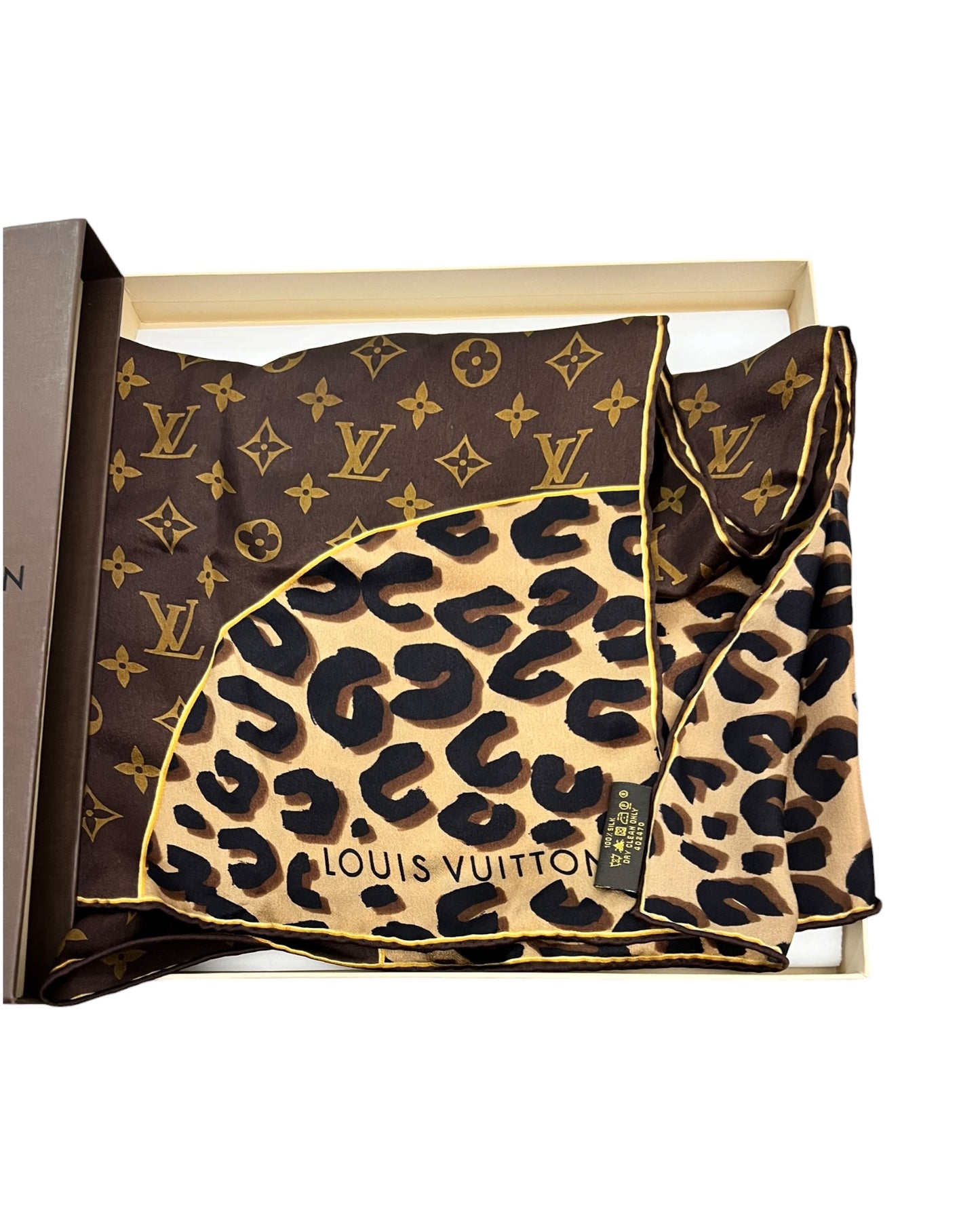 Louis Vuitton Monogram Leopard Silk Scarf 70