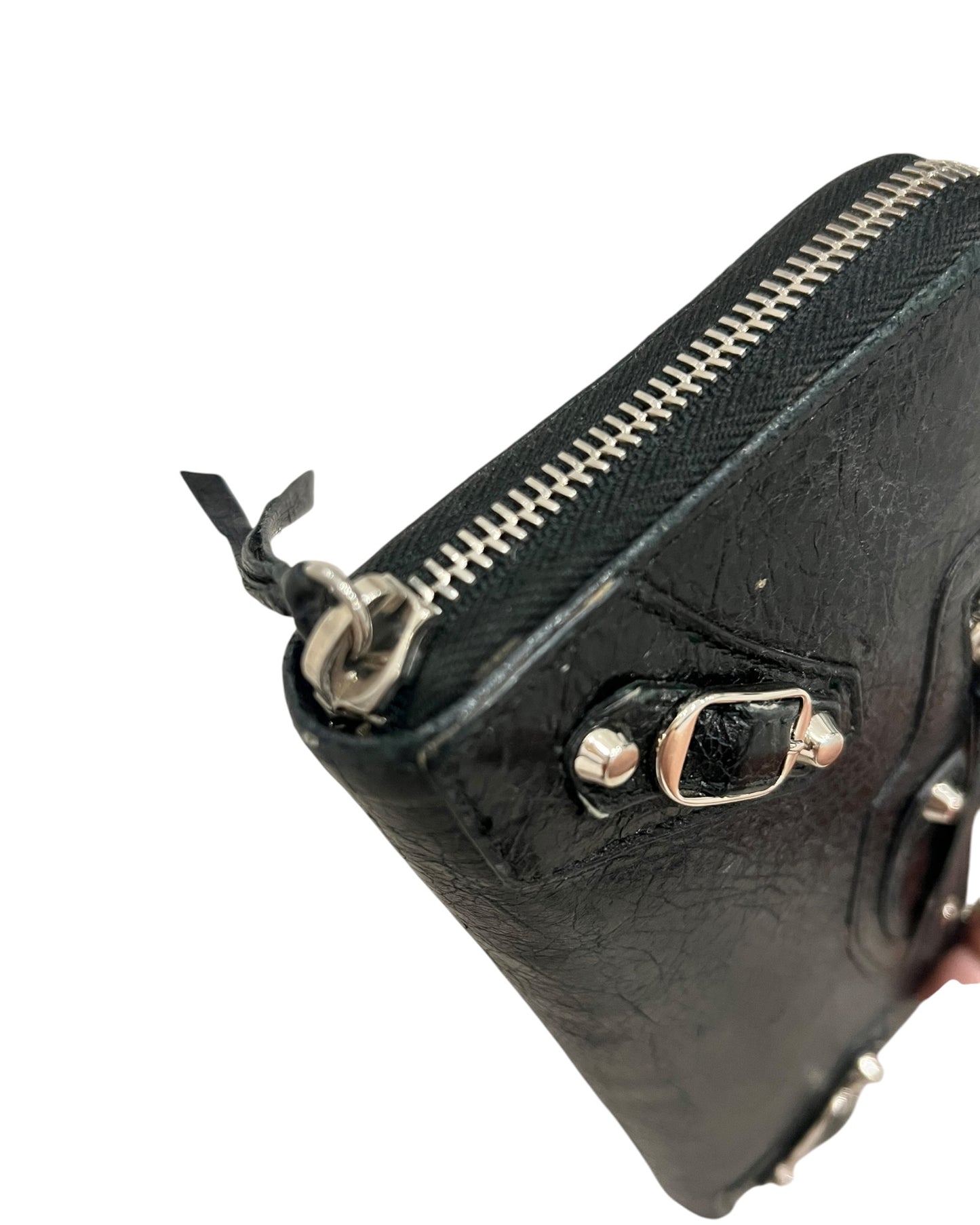 Balenciaga Classic Zip Around Wallet - Black Leather