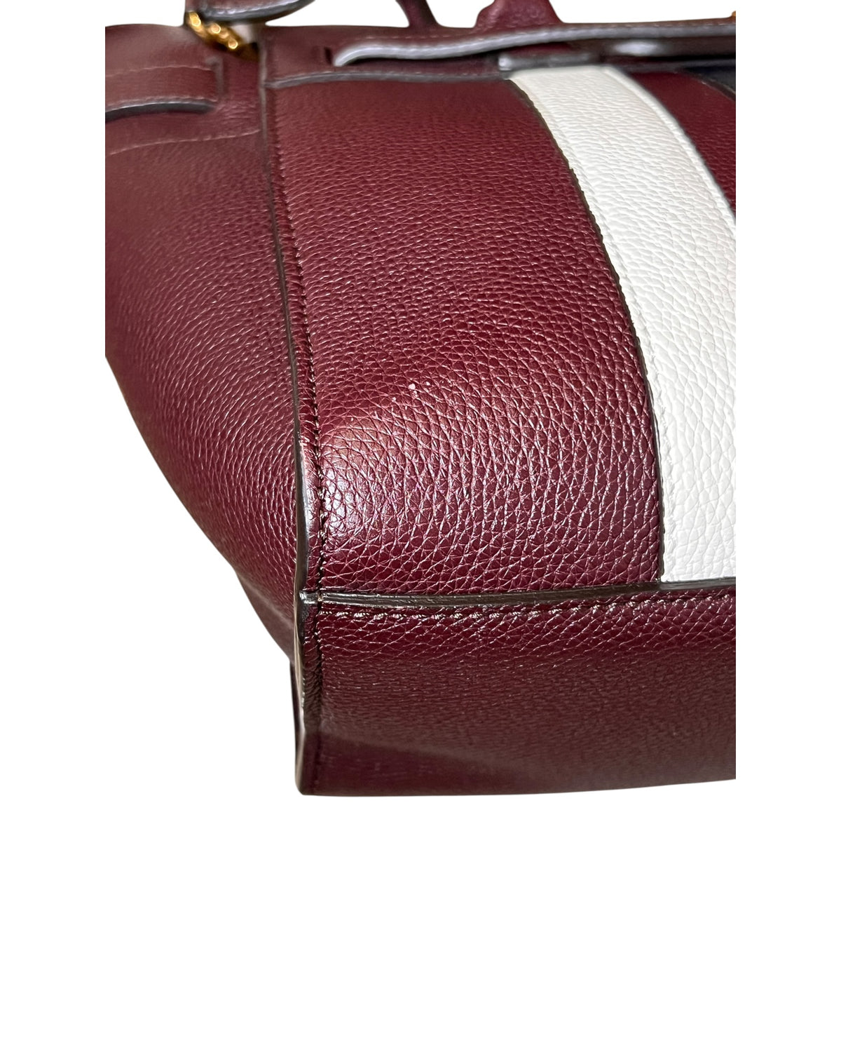 Mulberry College Stripe Tote Burgundy