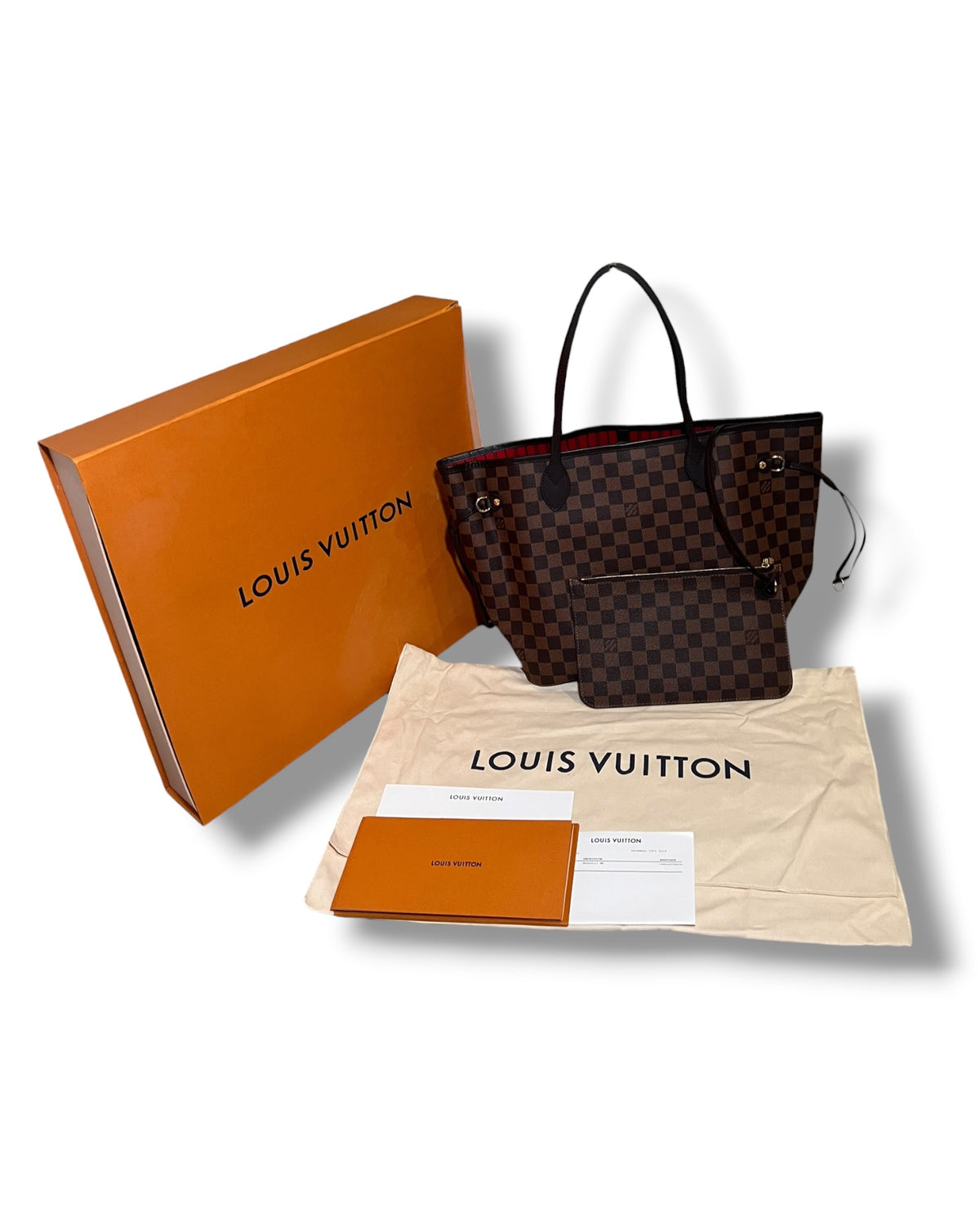 Louis Vuitton Neverfull MM Damier Ebene Canvas Tote Bag