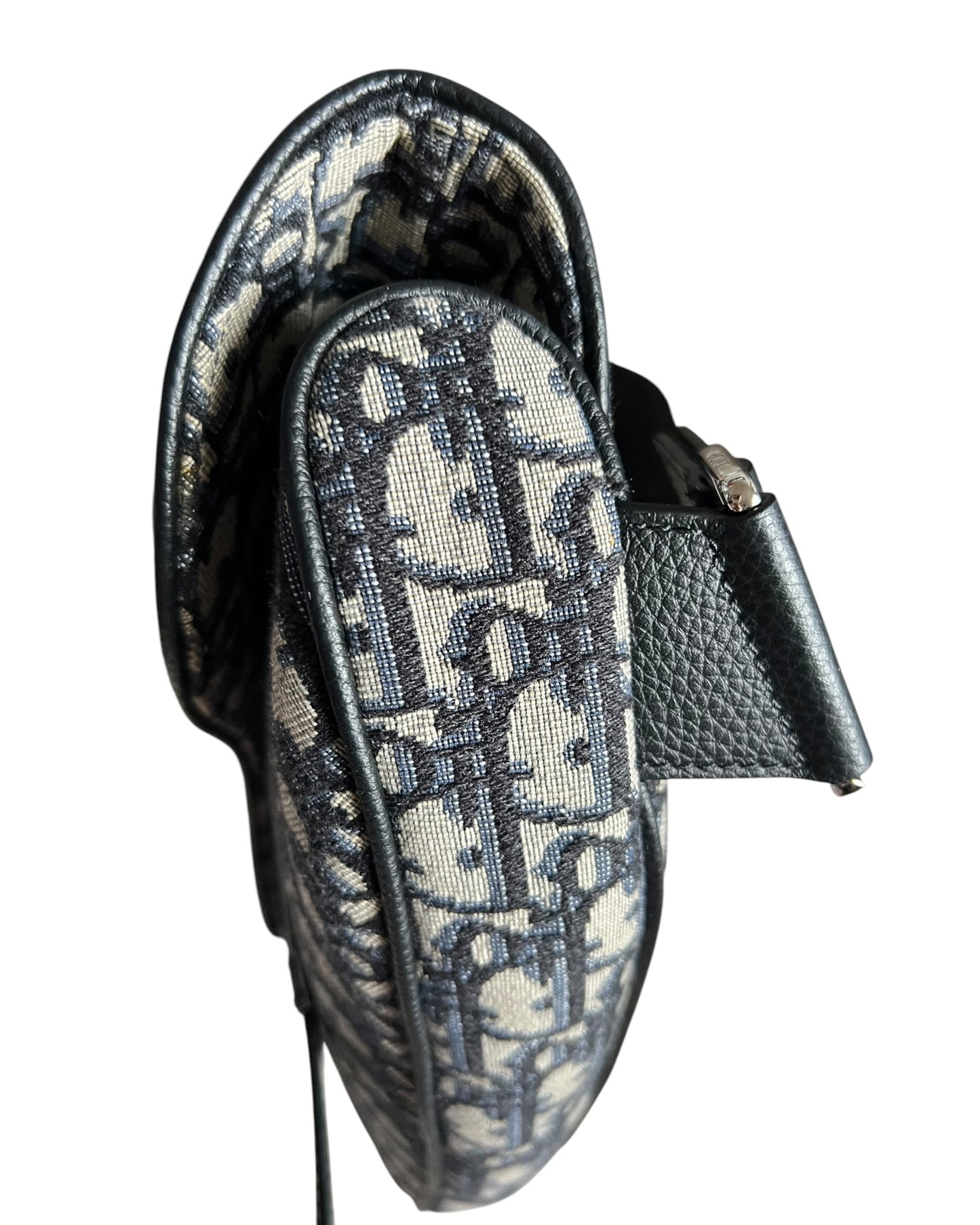 Christian Dior Saddle Bag – Beige & Black Dior Oblique Jacquard Crossbody Bag