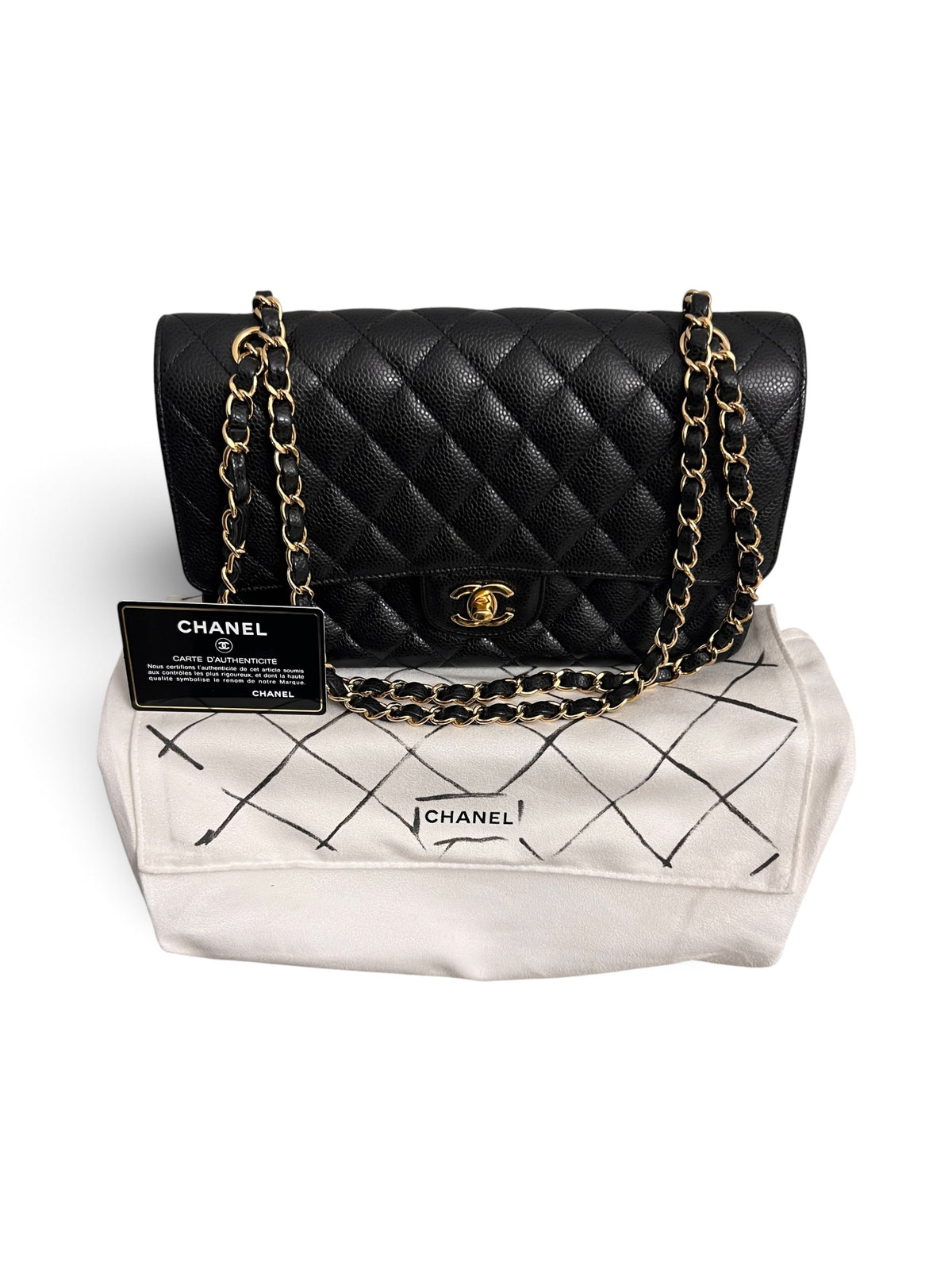 Chanel Classic Medium Flap Bag – Caviar Leather, Gold Hardware | Pre-Owned