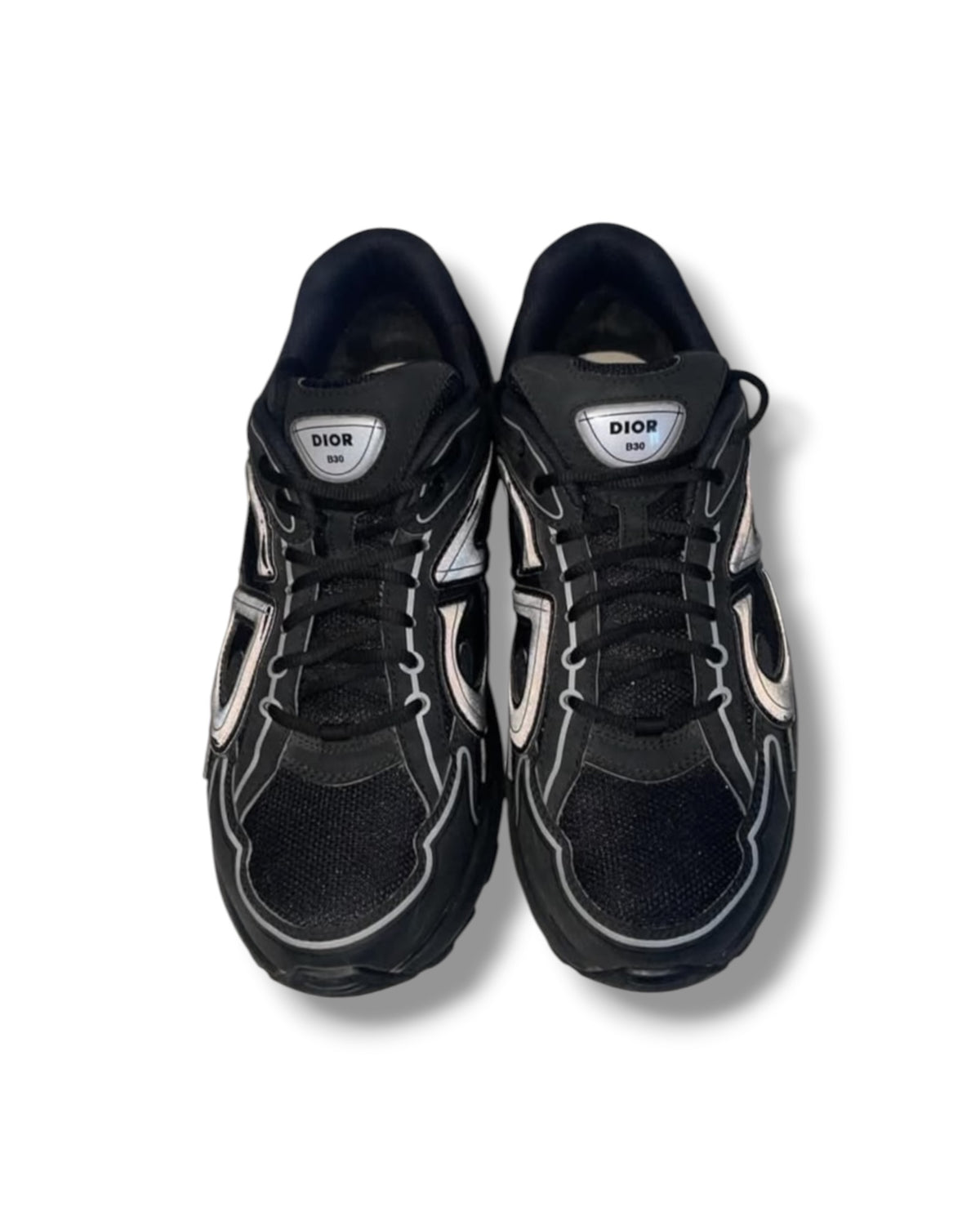 Christian Dior Men’s B30 Trainers – Black / Silver Reflective