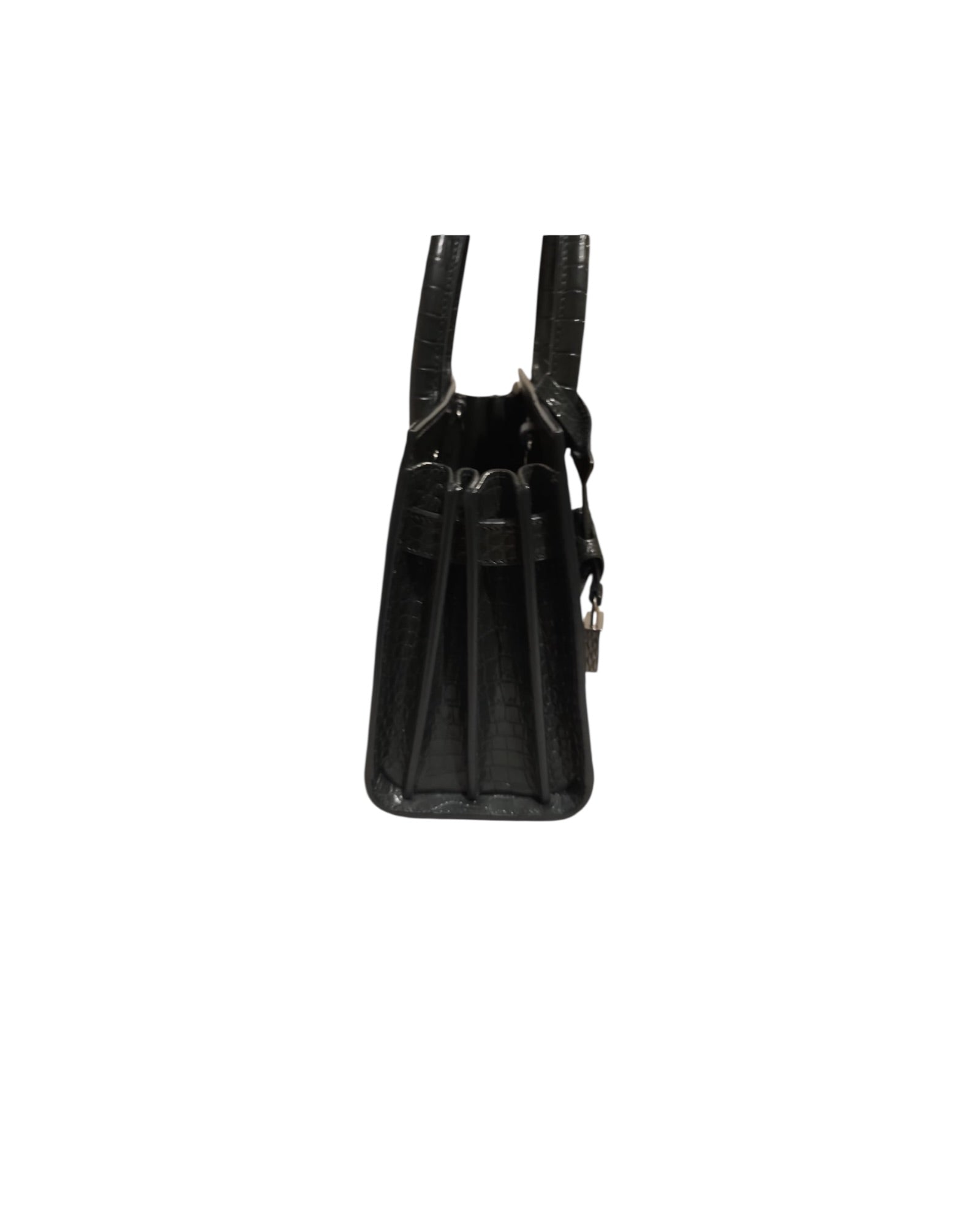 Saint Laurent Nano Sac de Jour Croc-Embossed Tote | Dark Green - The Luxury Savvy