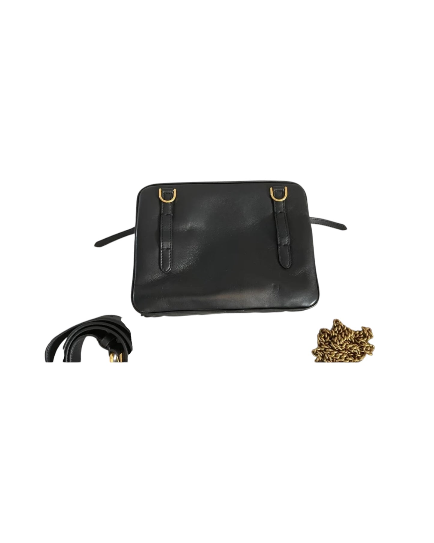 Fendi Upside Down FF Leather Crossbody Belt Bag Black