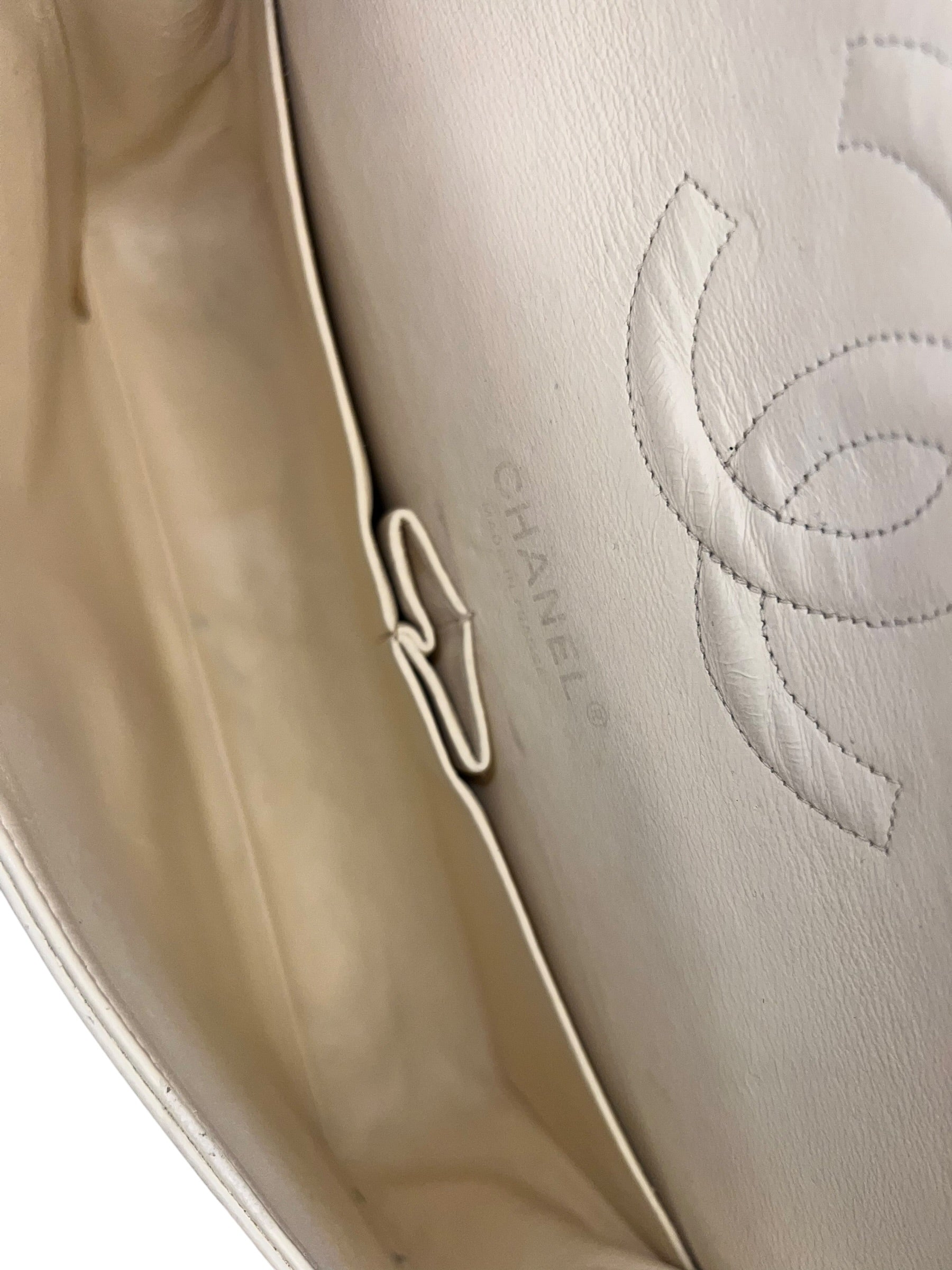 CHANEL Vintage Classic Double Flap Bag | Cream Caviar Leather | 24k Gold Plated Hardware - The Luxury Savvy