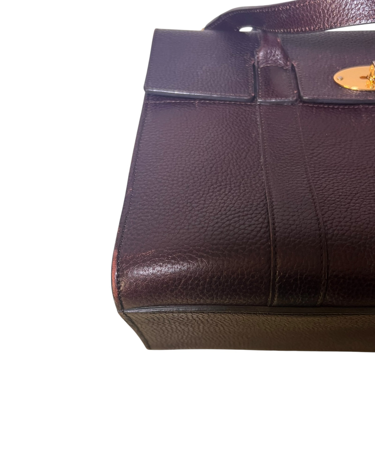 Mulberry Bayswater with Strap in Oxblood Grained Leather – Gold Hardware