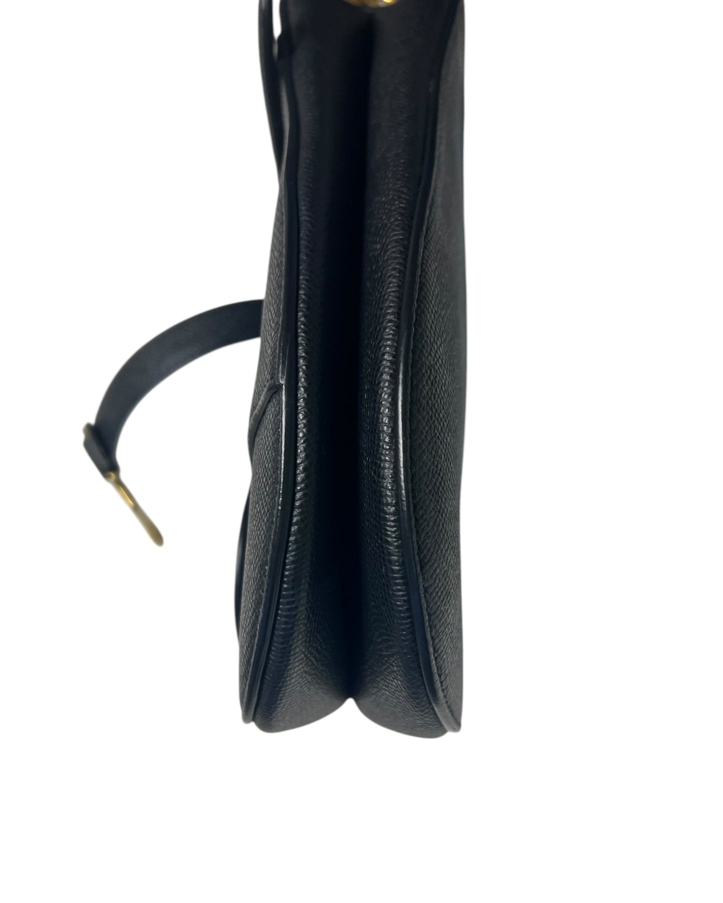 Dior Saddle Bag with Strap in Black Grained Calfskin