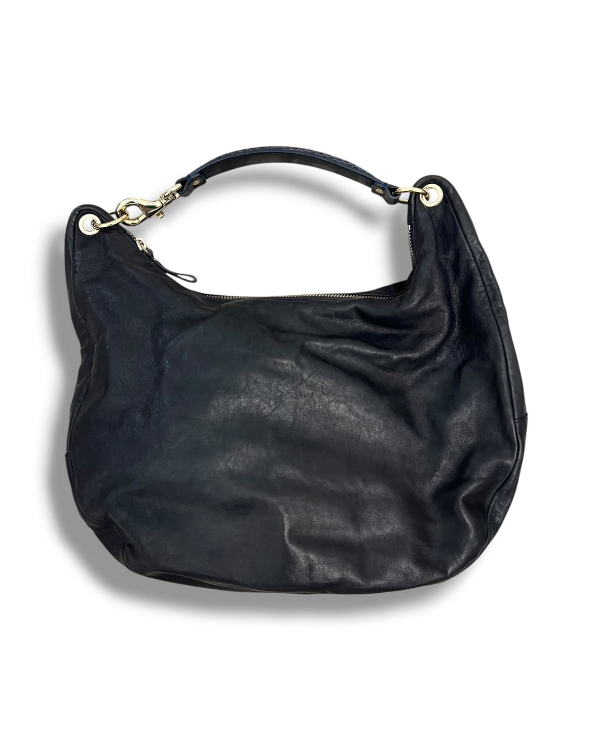 Jimmy Choo Navy Leather Hobo Shoulder Bag