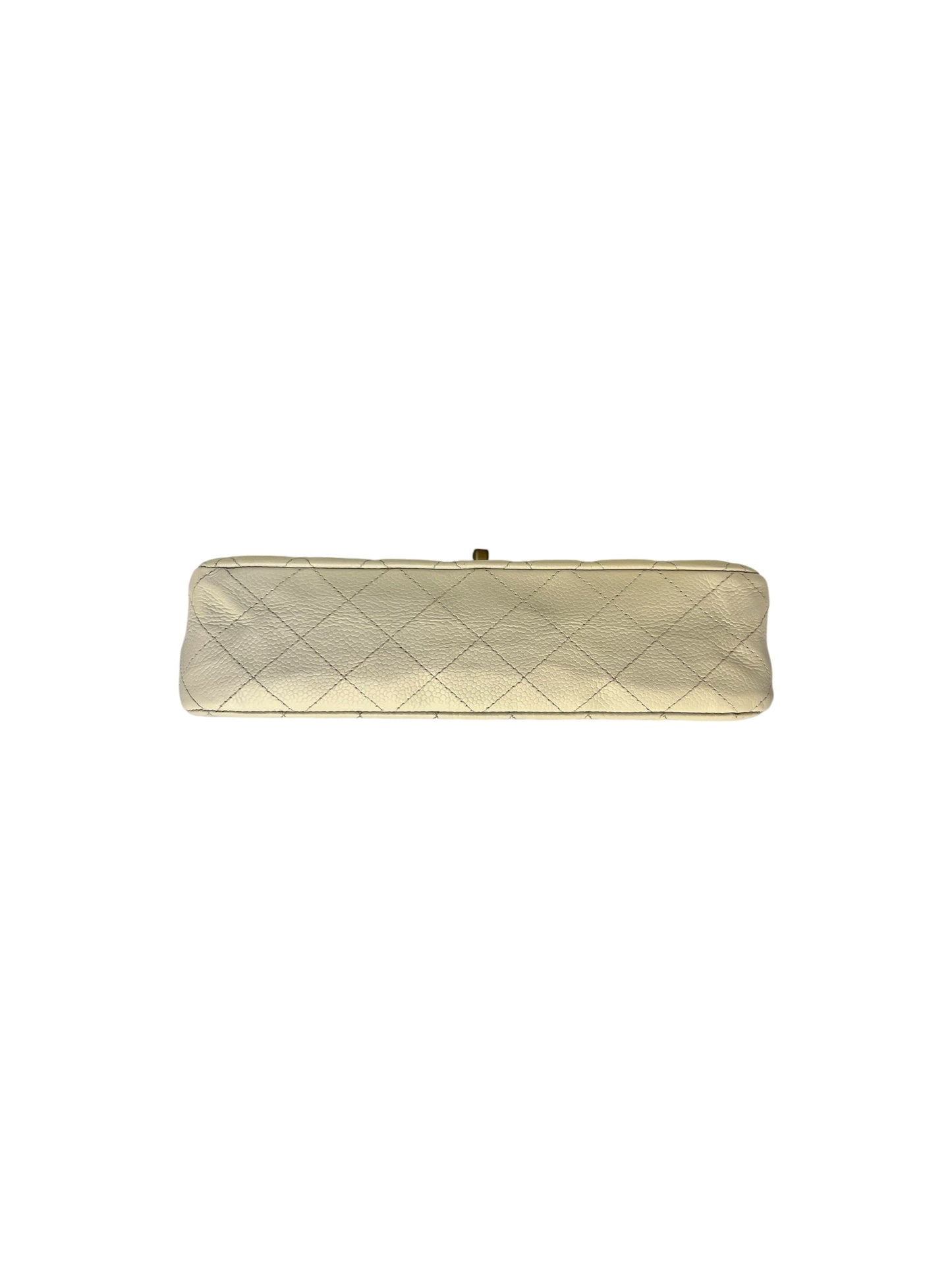 CHANEL Vintage Classic Double Flap Bag | Cream Caviar Leather | 24k Gold Plated Hardware - The Luxury Savvy